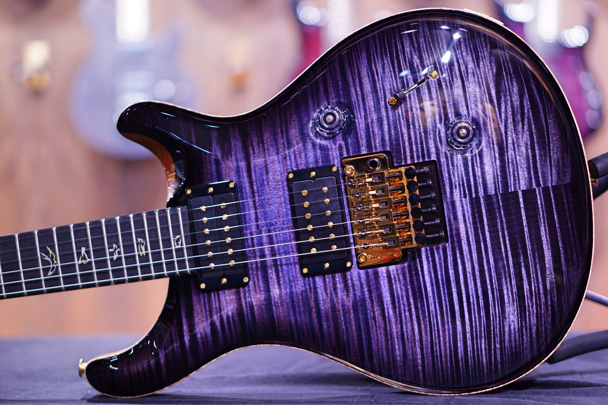 PRS Custom 24 Floyd wood library Purple Mist stained flame neck run 0340186 - HIENDGUITAR PRS GUITAR