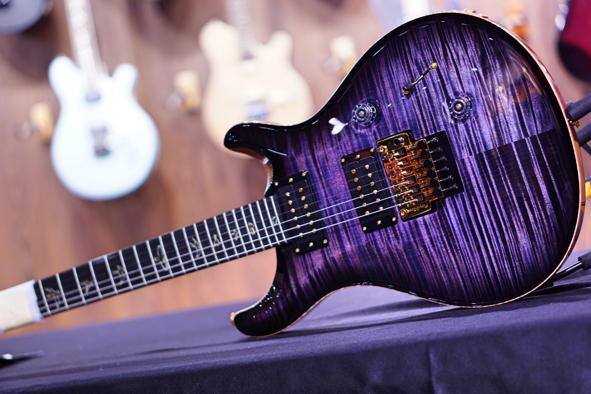 PRS Custom 24 Floyd wood library Purple Mist stained flame neck run 0340186 - HIENDGUITAR PRS GUITAR