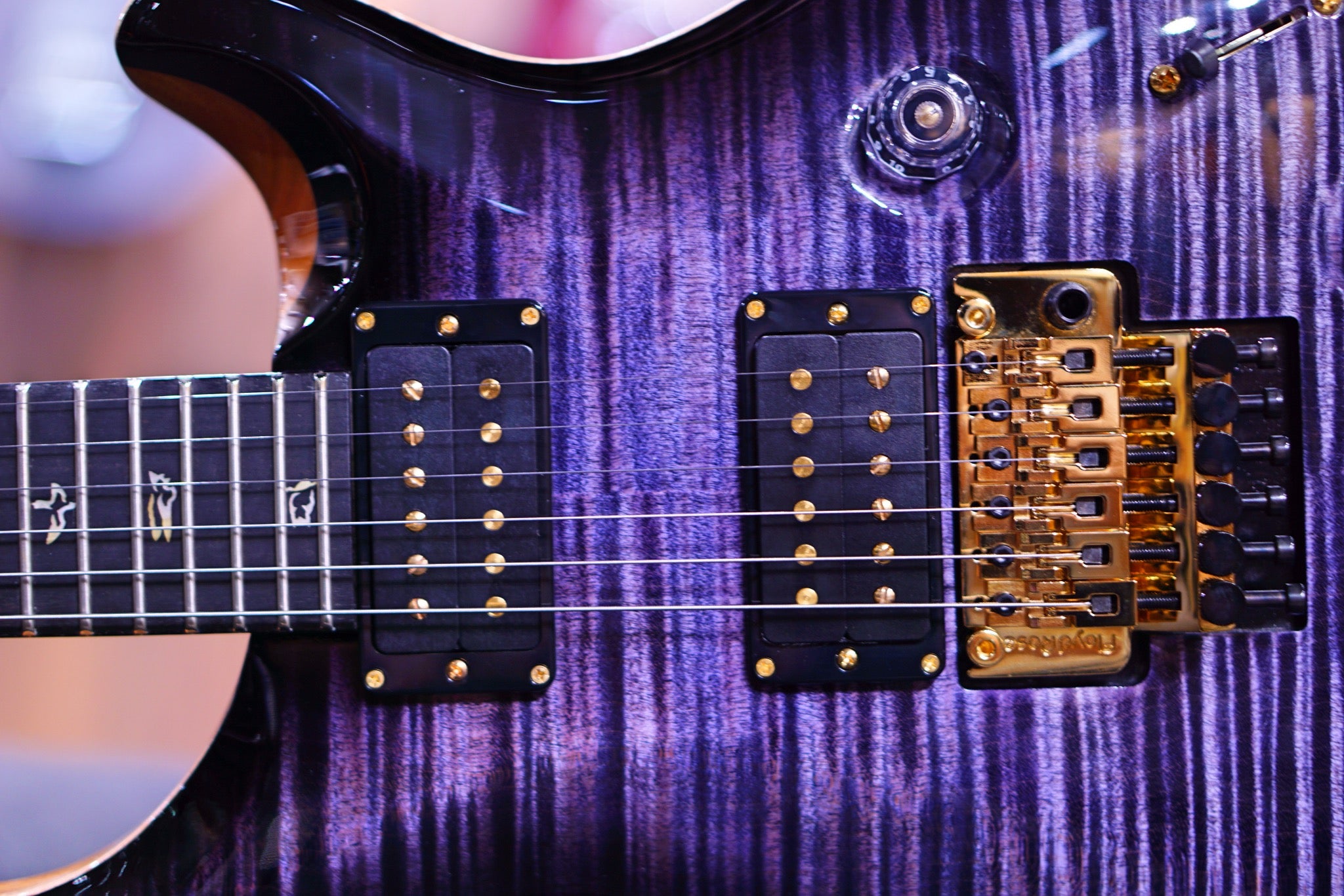 PRS Custom 24 Floyd wood library Purple Mist stained flame neck run 0340186 - HIENDGUITAR PRS GUITAR