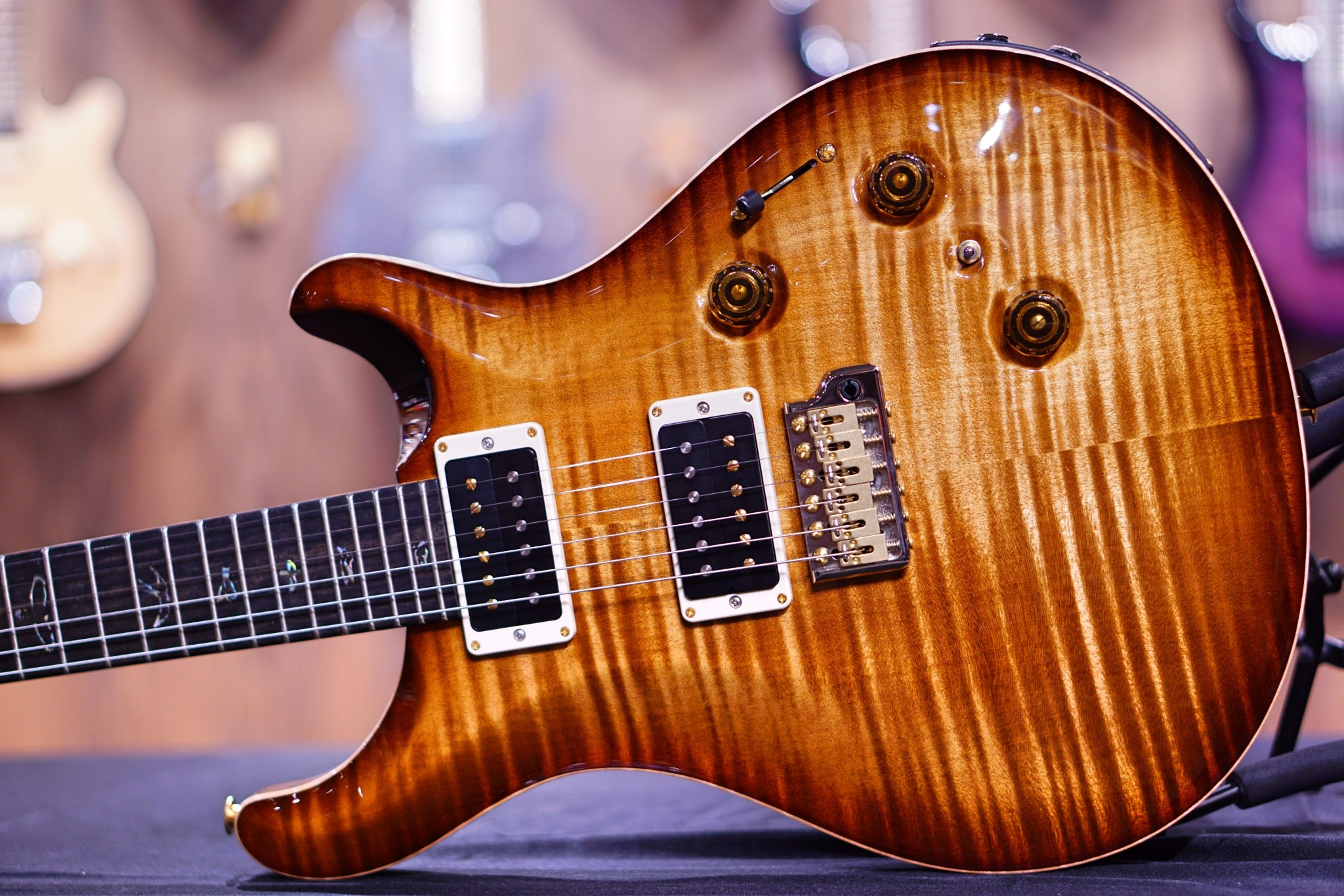 PRS Custom 24 Piezo wood library Copperhead Burst Torrefied maple neck run 0340149 - HIENDGUITAR PRS GUITAR