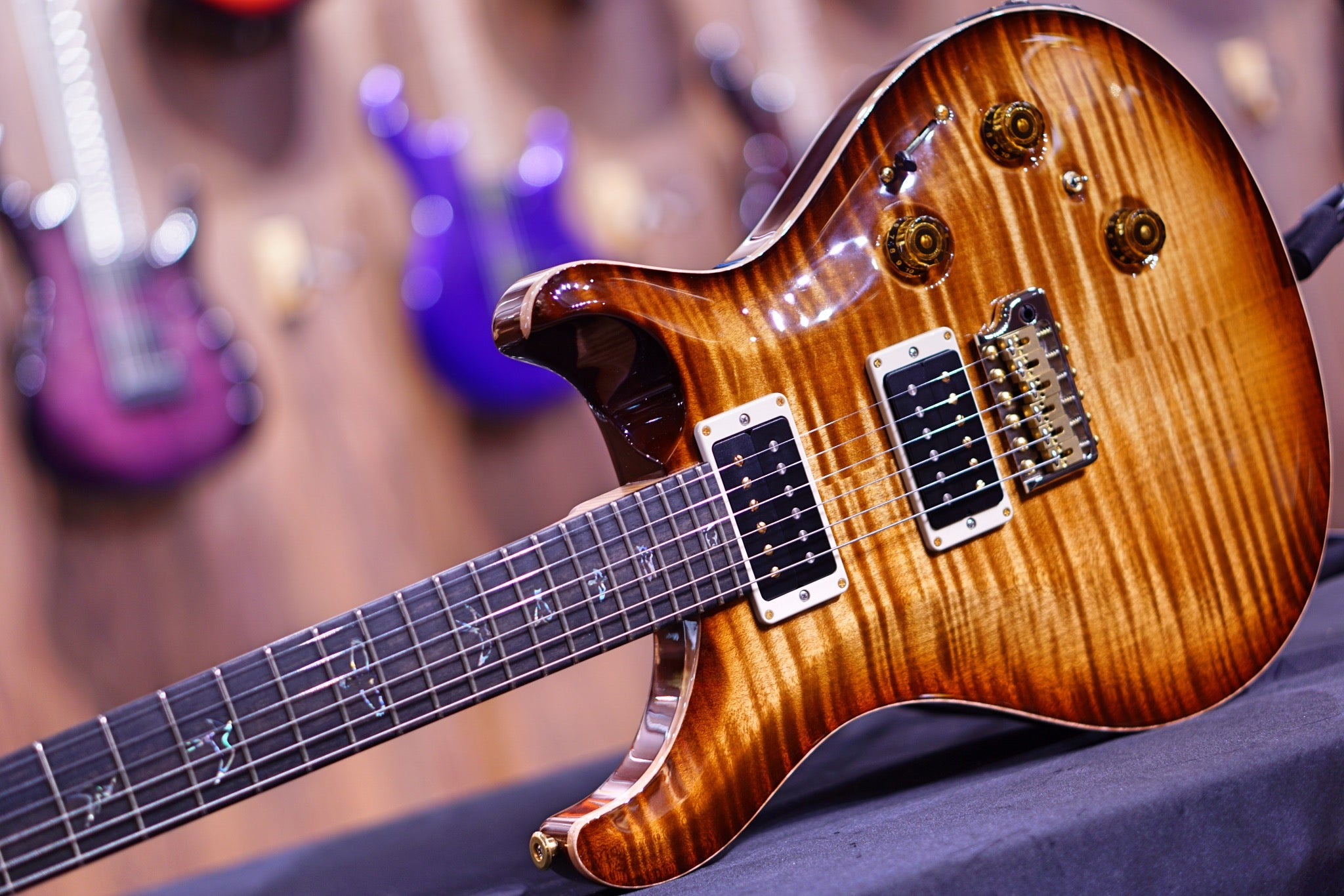 PRS Custom 24 Piezo wood library Copperhead Burst Torrefied maple neck run 0340149 - HIENDGUITAR PRS GUITAR
