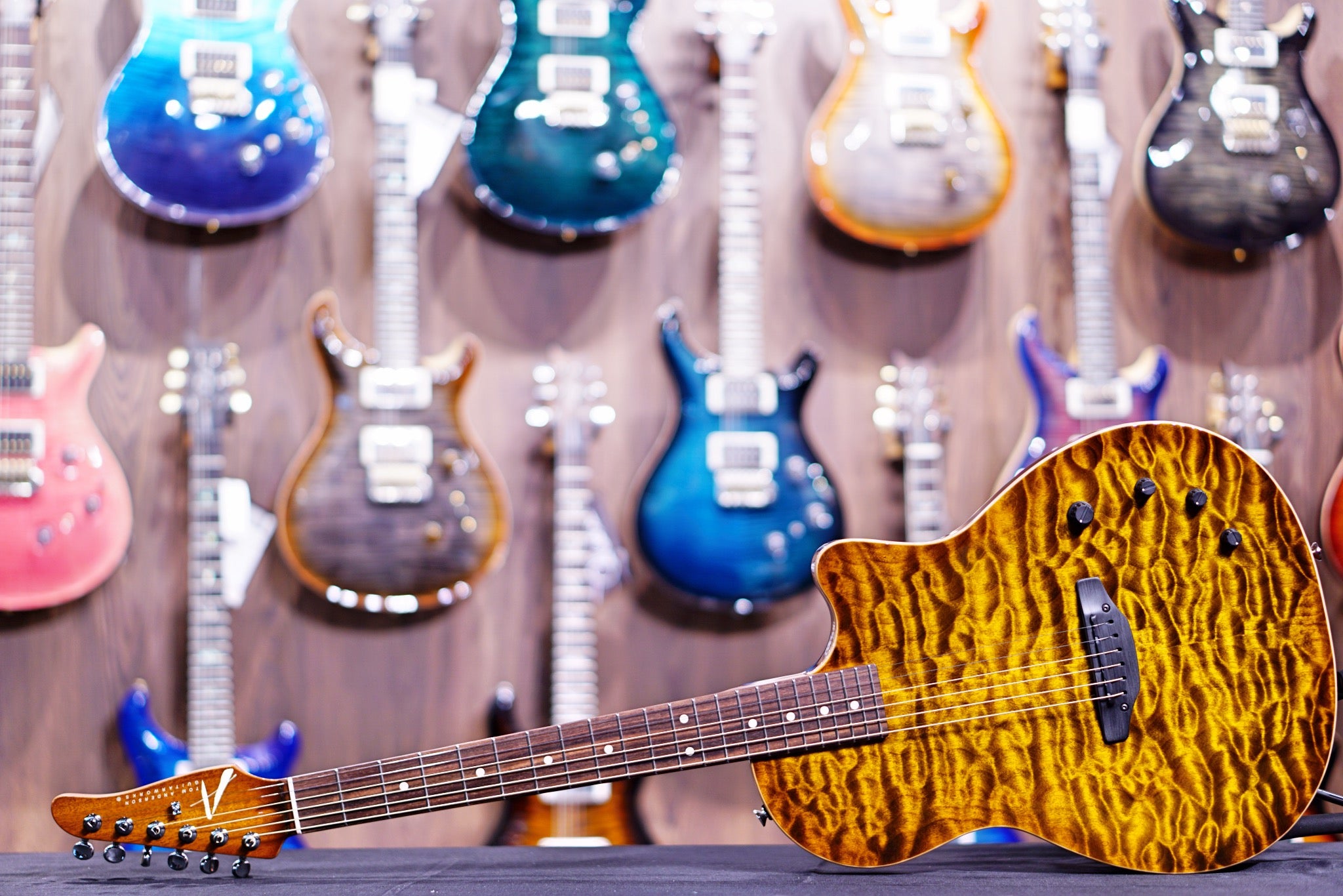 Tom Anderson Crowdster Deep Tobacco Fade with Binding 10-15-20P - HIENDGUITAR Anderson GUITAR