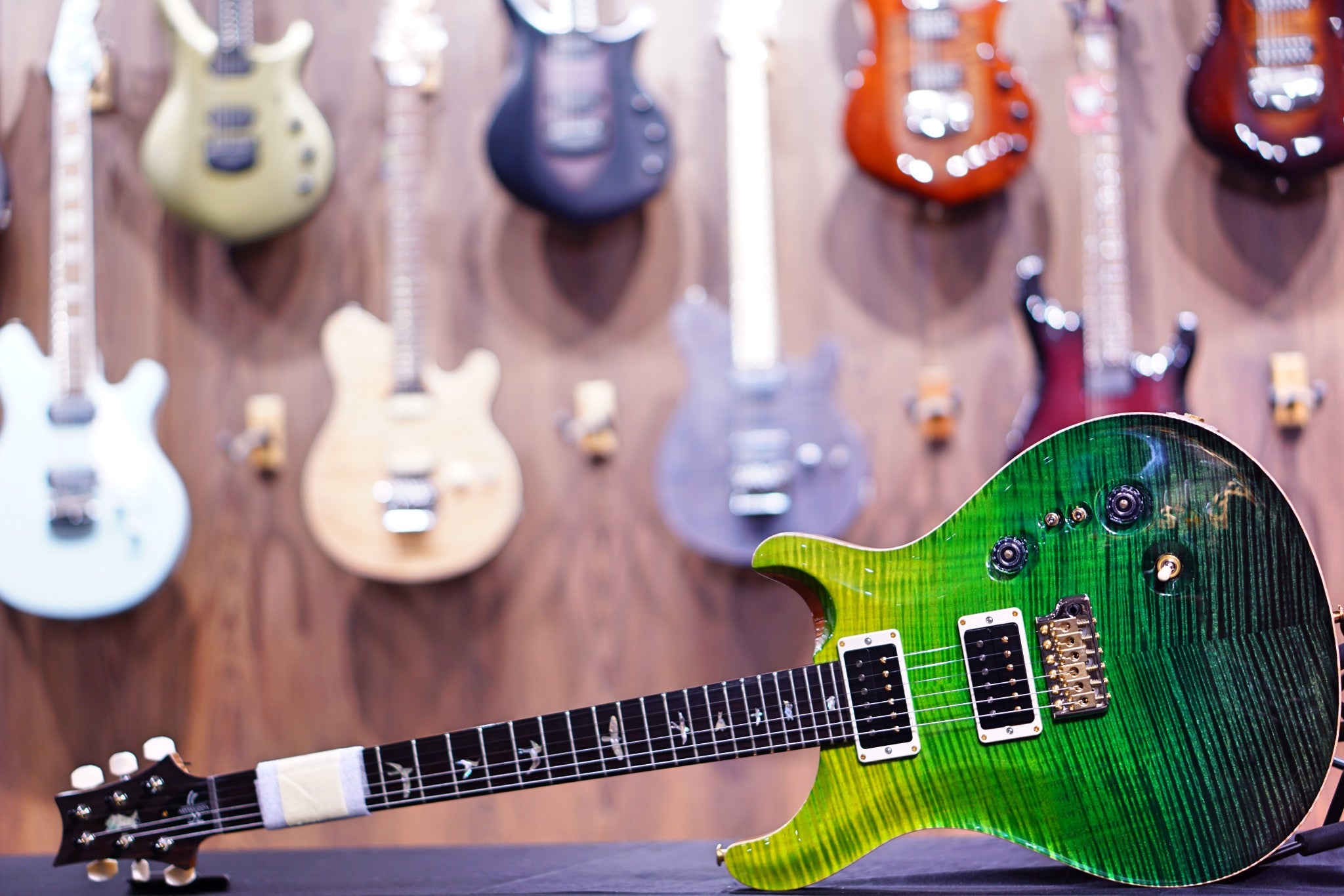 PRS 35th Anniversary Custom 24 - green fade 10top Thin Neck 0339366 - HIENDGUITAR PRS GUITAR