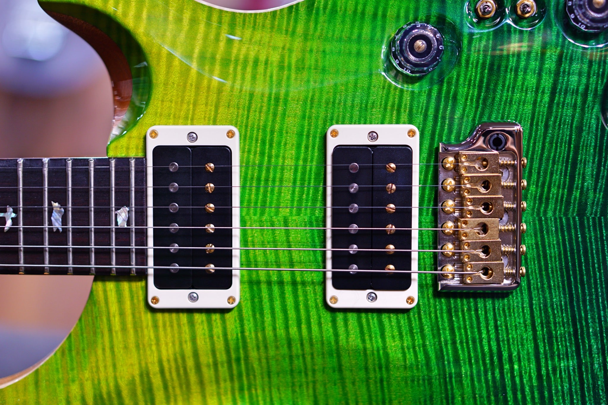 PRS 35th Anniversary Custom 24 - green fade 10top Thin Neck 0339366 - HIENDGUITAR PRS GUITAR