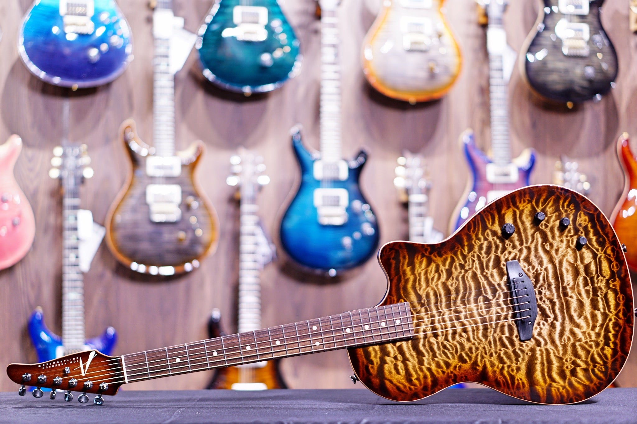 Tom Anderson Crowdster Natural Mocha Burst with Binding 10-06-20N - HIENDGUITAR Anderson GUITAR