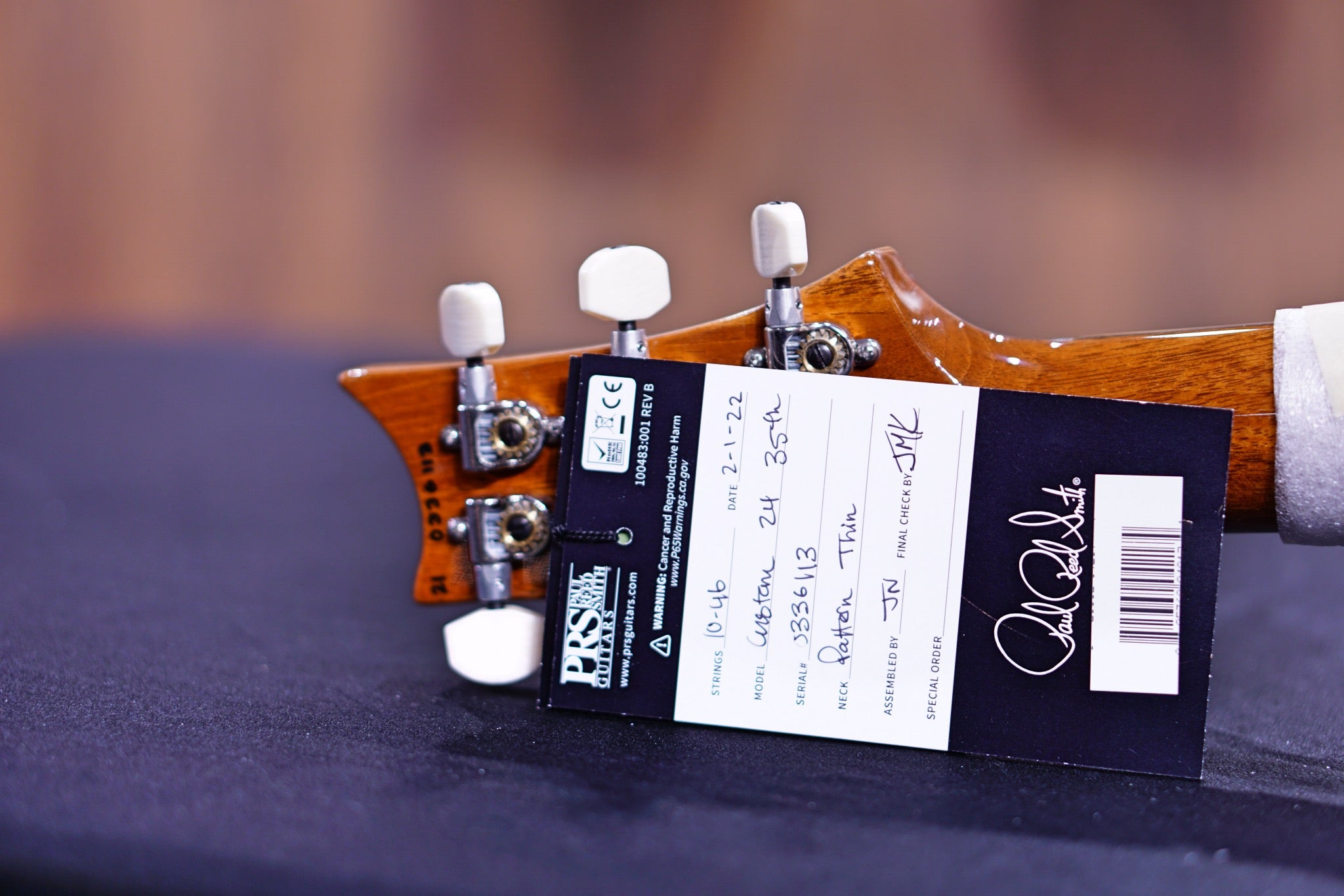 PRS 35th Anniversary Custom 24 - Gold Top with Pattern Thin Neck 0336113 - HIENDGUITAR PRS GUITAR