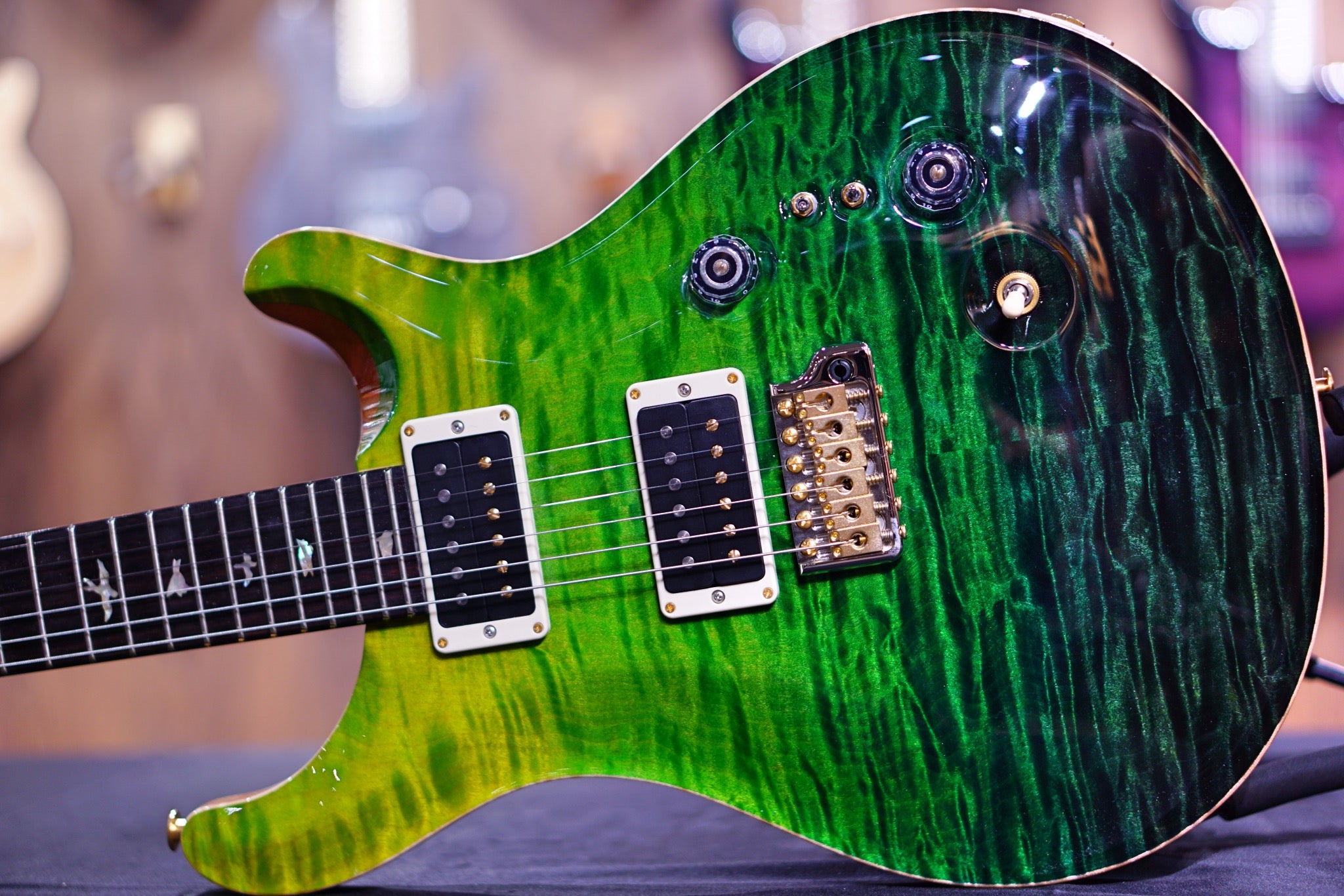 PRS 35th Anniversary Custom 24 - green fade 10top Regular Neck 0338982 - HIENDGUITAR PRS GUITAR