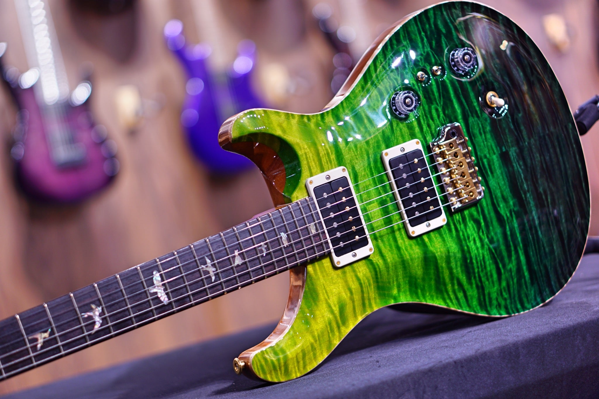 PRS 35th Anniversary Custom 24 - green fade 10top Regular Neck 0338982 - HIENDGUITAR PRS GUITAR
