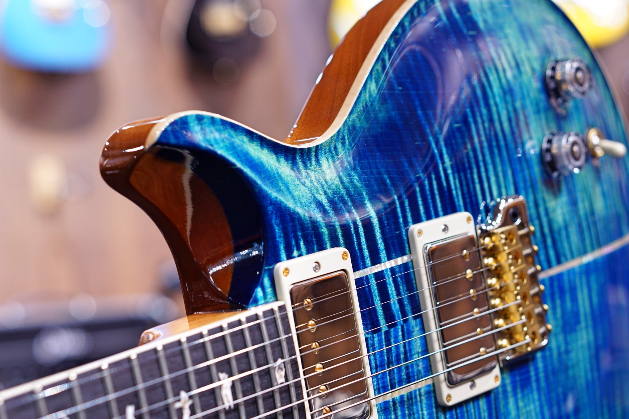 PRS Santana river blue 10 top 0350513 - HIENDGUITAR PRS GUITAR