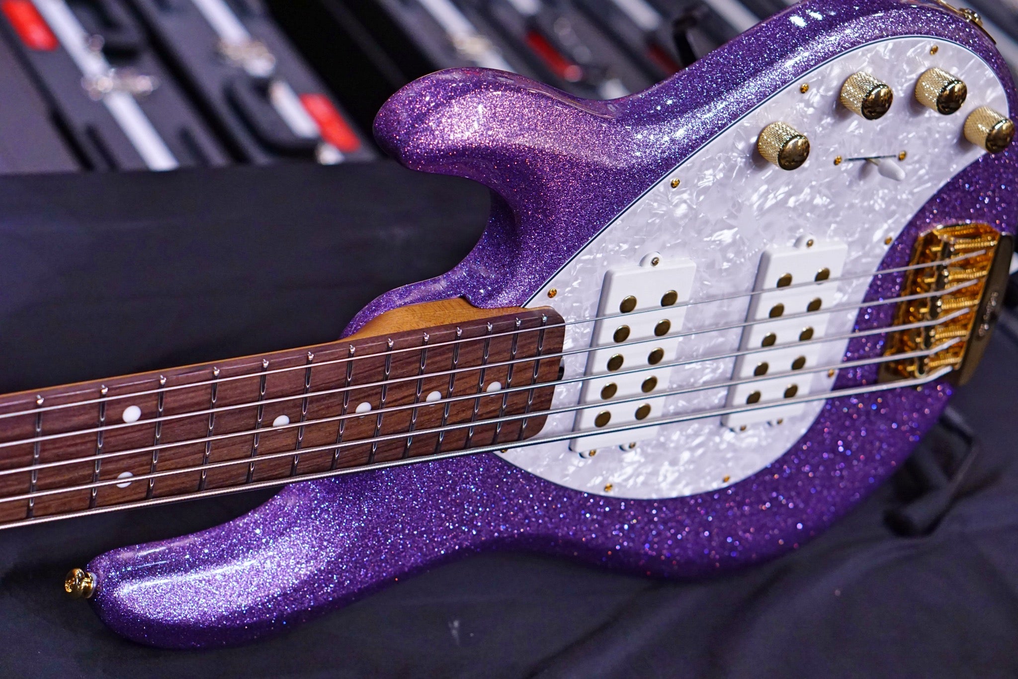 Ernie Ball Music Man StingRay Special 5 HH Bass Guitar - Amethyst Sparkle with Rosewood Fingerboard F91626 - HIENDGUITAR Musicman bass