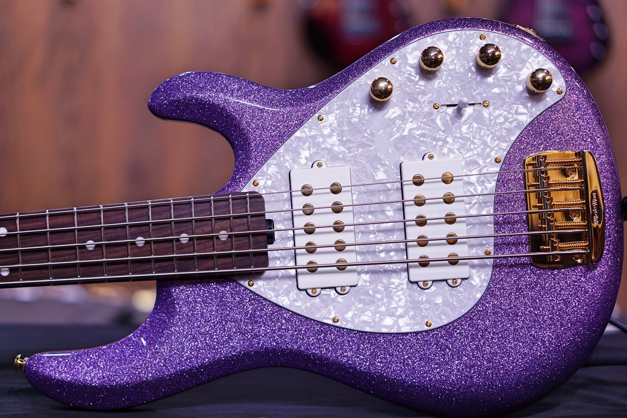 Ernie Ball Music Man StingRay Special 5 HH Bass Guitar - Amethyst Sparkle with Rosewood Fingerboard F91626 - HIENDGUITAR Musicman bass