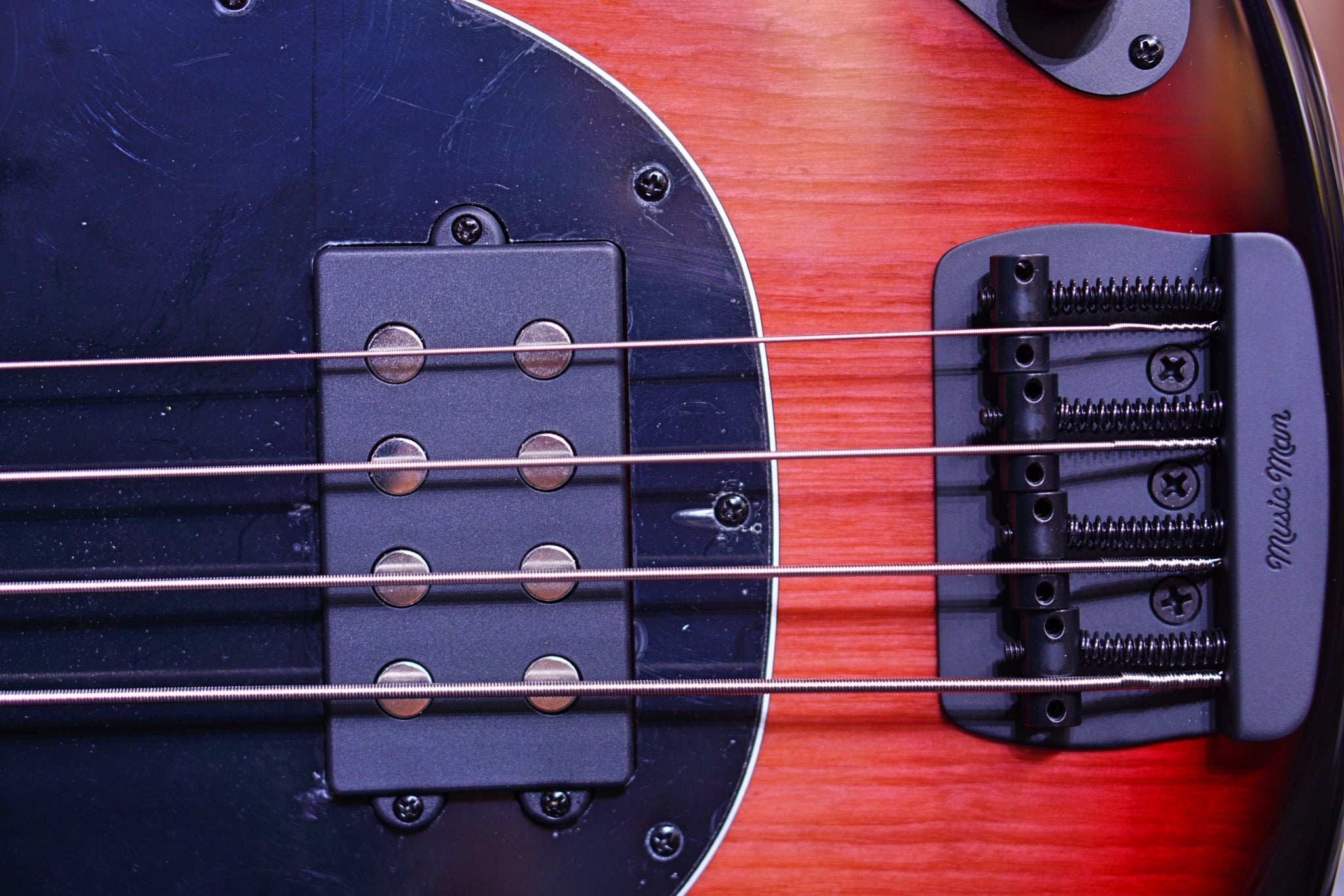 Ernie Ball Music Man StingRay Special 4 H Bass Guitar - Raspberry Burst with Ebony Fingerboard F95360 - HIENDGUITAR Musicman bass