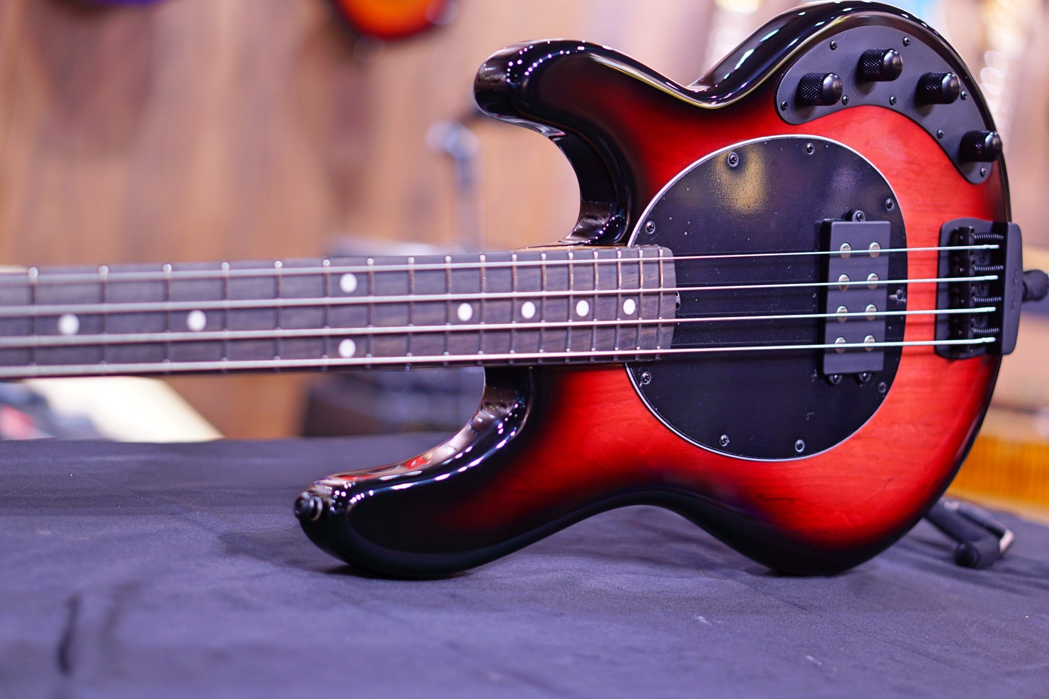 Ernie Ball Music Man StingRay Special 4 H Bass Guitar - Raspberry Burst with Ebony Fingerboard F95360 - HIENDGUITAR Musicman bass