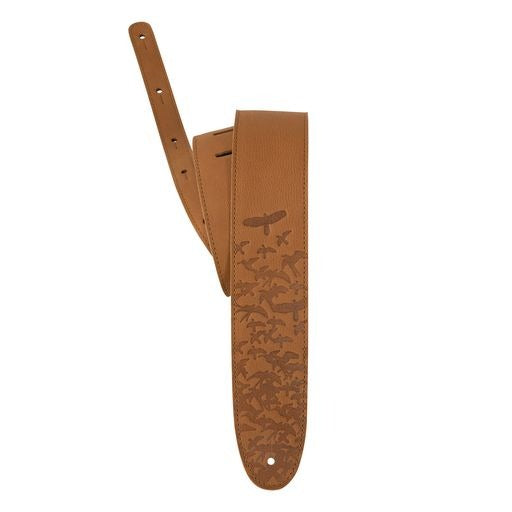 PRS 2.5” Leather Bird Swarm Strap - HIENDGUITAR Tan Tan PRS Straps