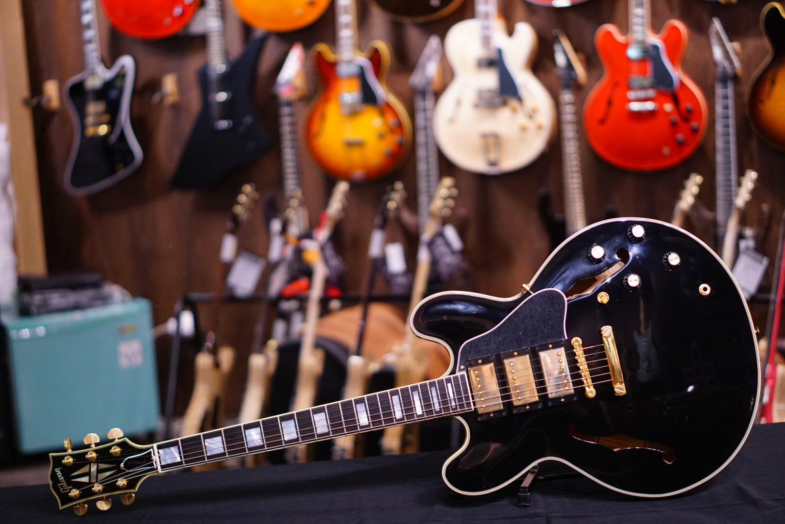 Gibson ES355 Black Beauty 2018 - Ebony - HIENDGUITAR GIBSON GUITAR