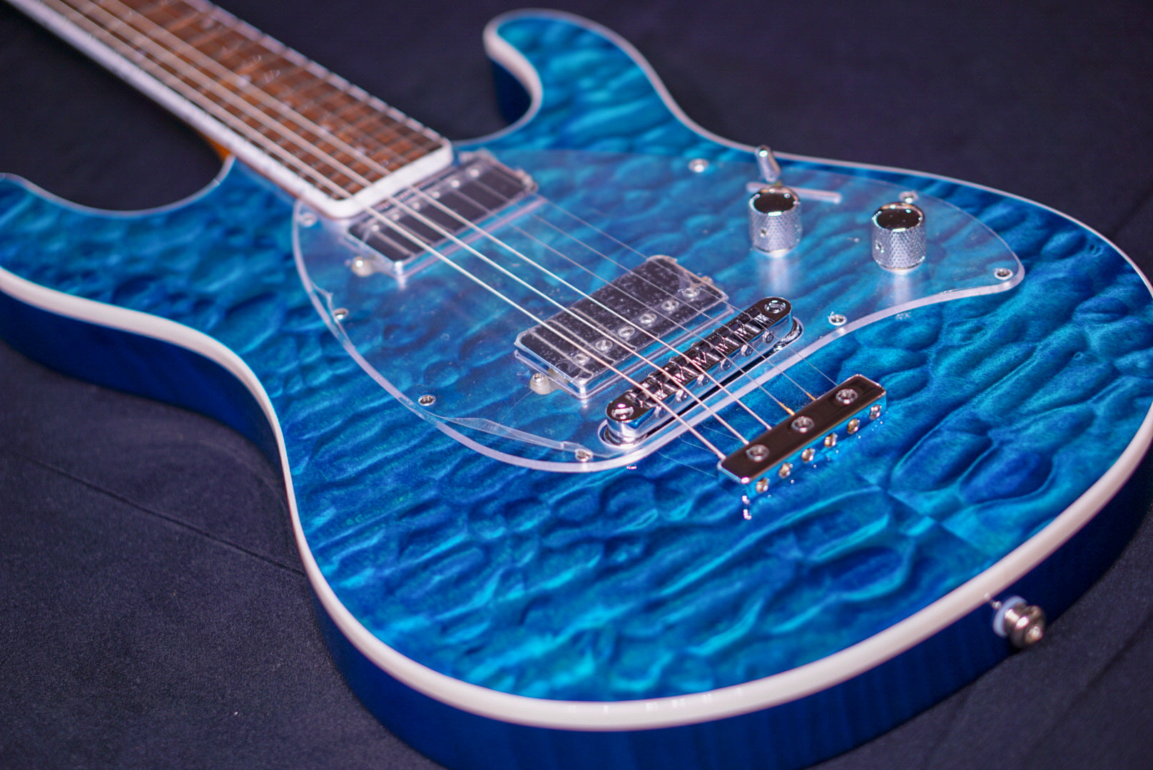 Music Man Steve Morse Bfr Limited Namm17 Quilt Tahitian Blue - HIENDGUITAR Musicman GUITAR