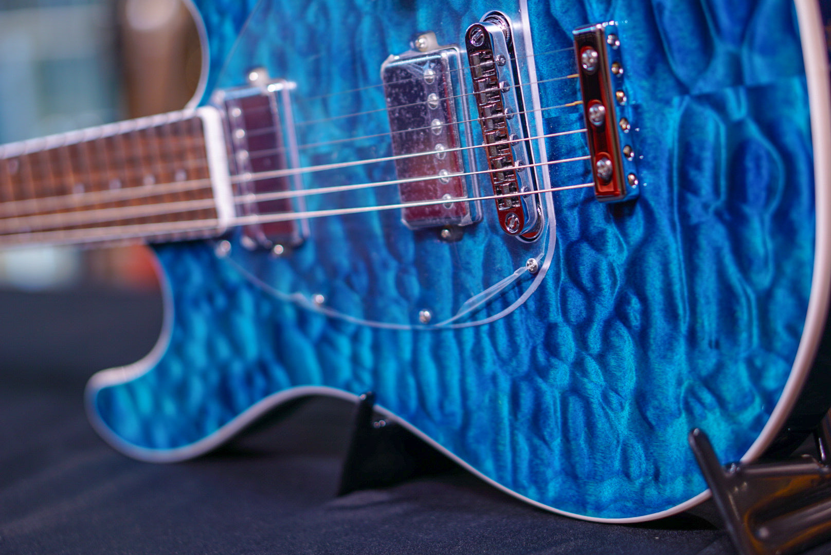 Music Man Steve Morse Bfr Limited Namm17 Quilt Tahitian Blue - HIENDGUITAR Musicman GUITAR