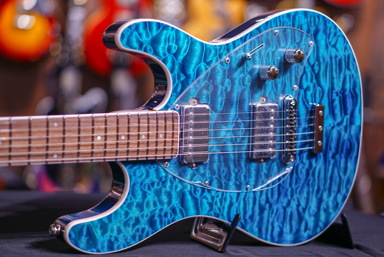 Music Man Steve Morse Bfr Limited Namm17 Quilt Tahitian Blue - HIENDGUITAR Musicman GUITAR