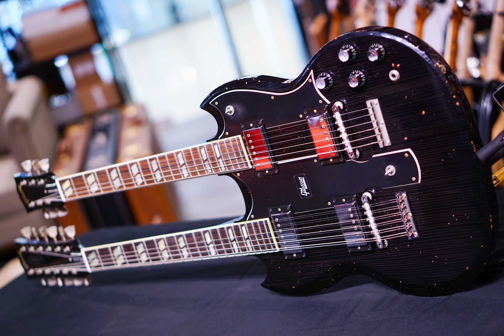 Gibson Slash 1966 EDS-1275 Doubleneck - Signed/Aged Double Your Appetite - HIENDGUITAR Gibson GUITAR