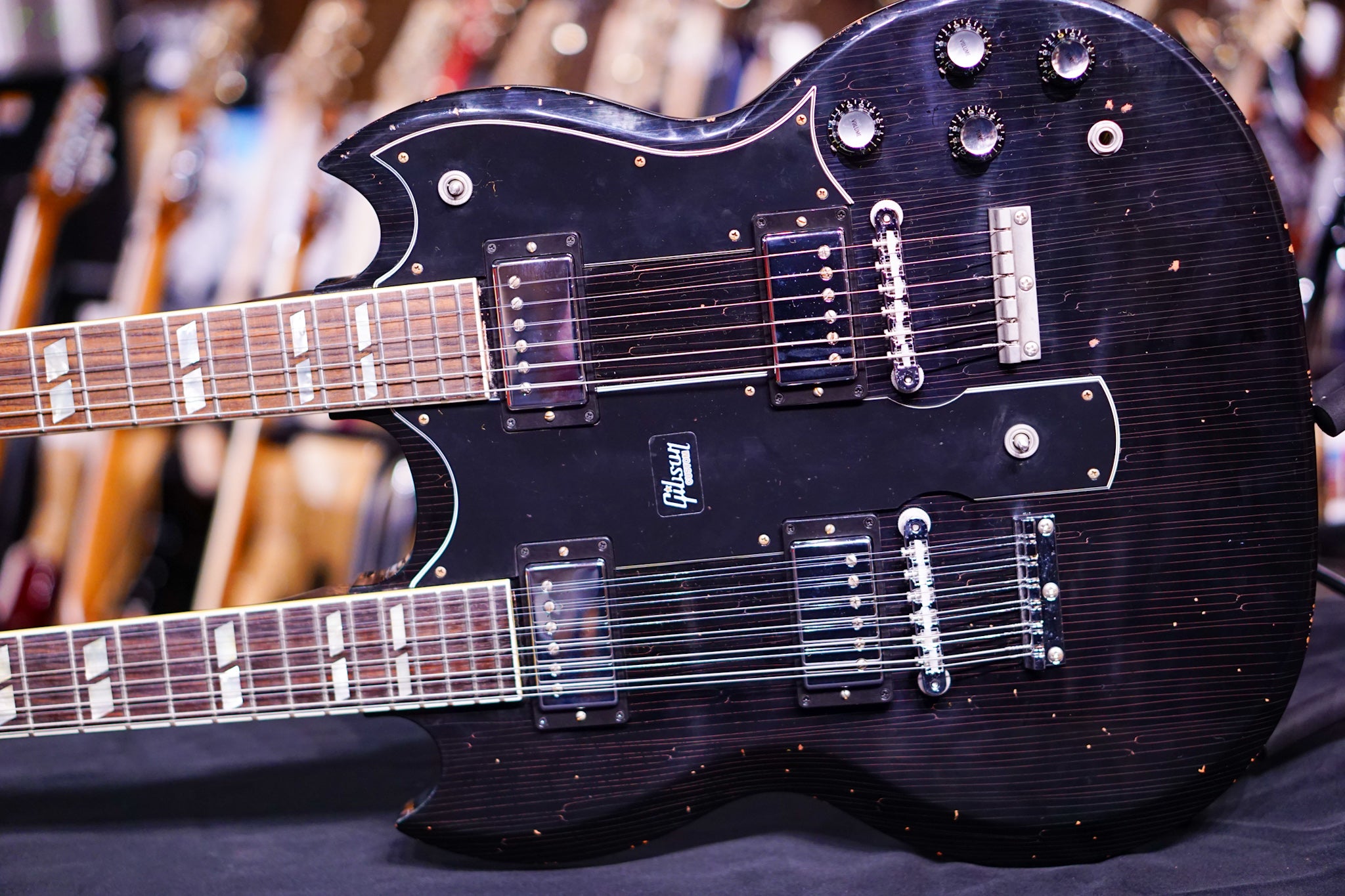 Gibson Slash 1966 EDS-1275 Doubleneck - Signed/Aged Double Your Appetite - HIENDGUITAR   Gibson GUITAR