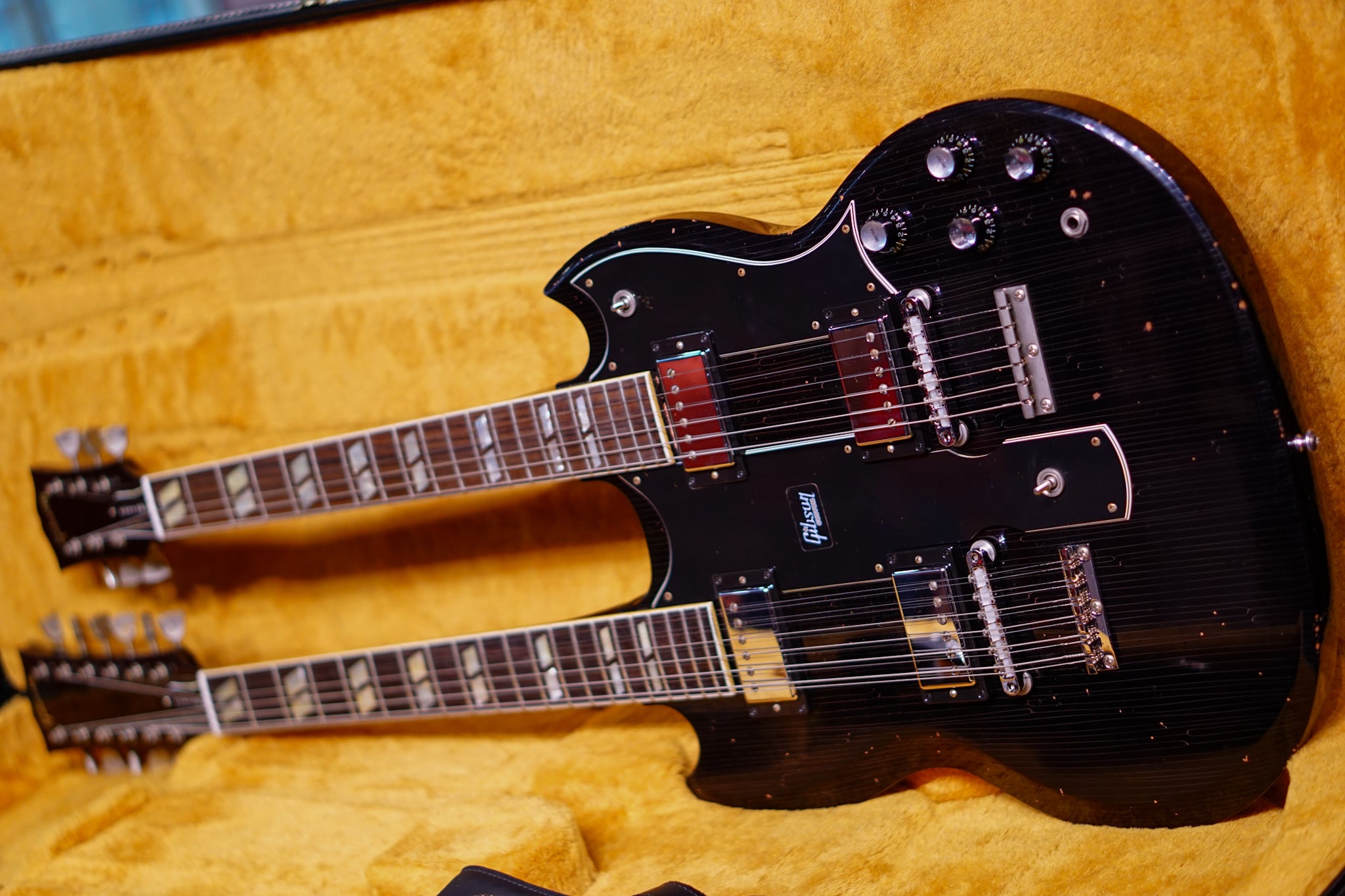 Gibson Slash 1966 EDS-1275 Doubleneck - Signed/Aged Double Your Appetite - HIENDGUITAR Gibson GUITAR