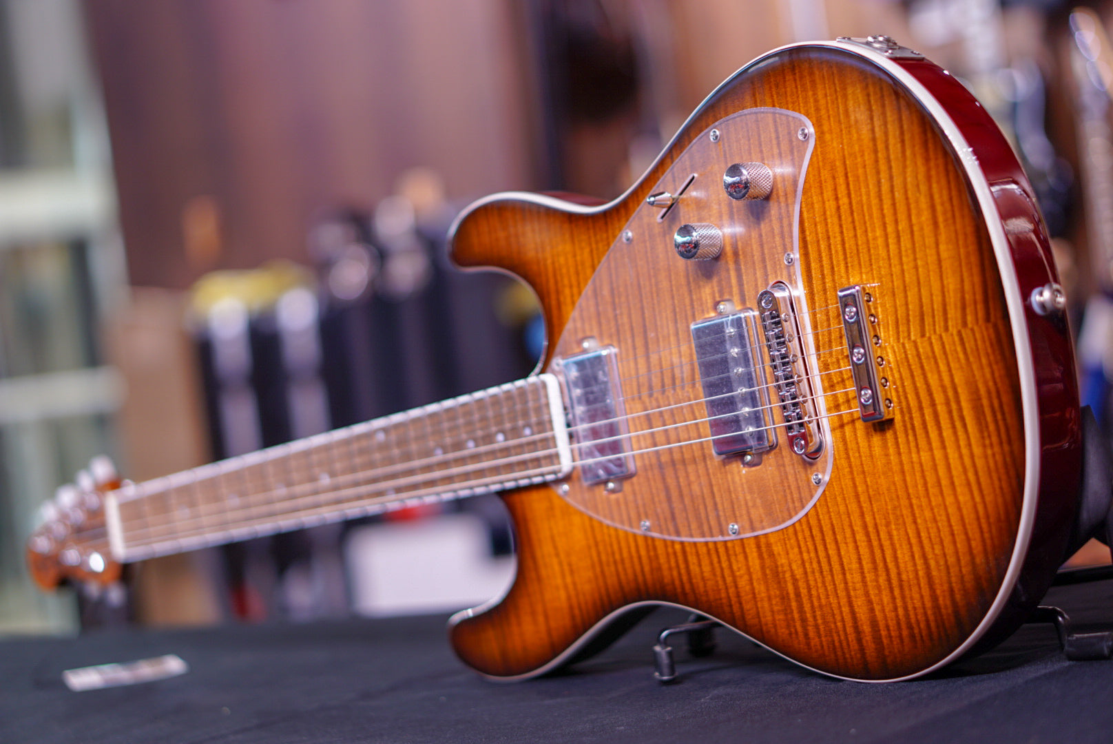 Music Man Steve Morse Hh Ball Family Reserve - Caramel Burst Flame G86051 - HIENDGUITAR Musicman GUITAR