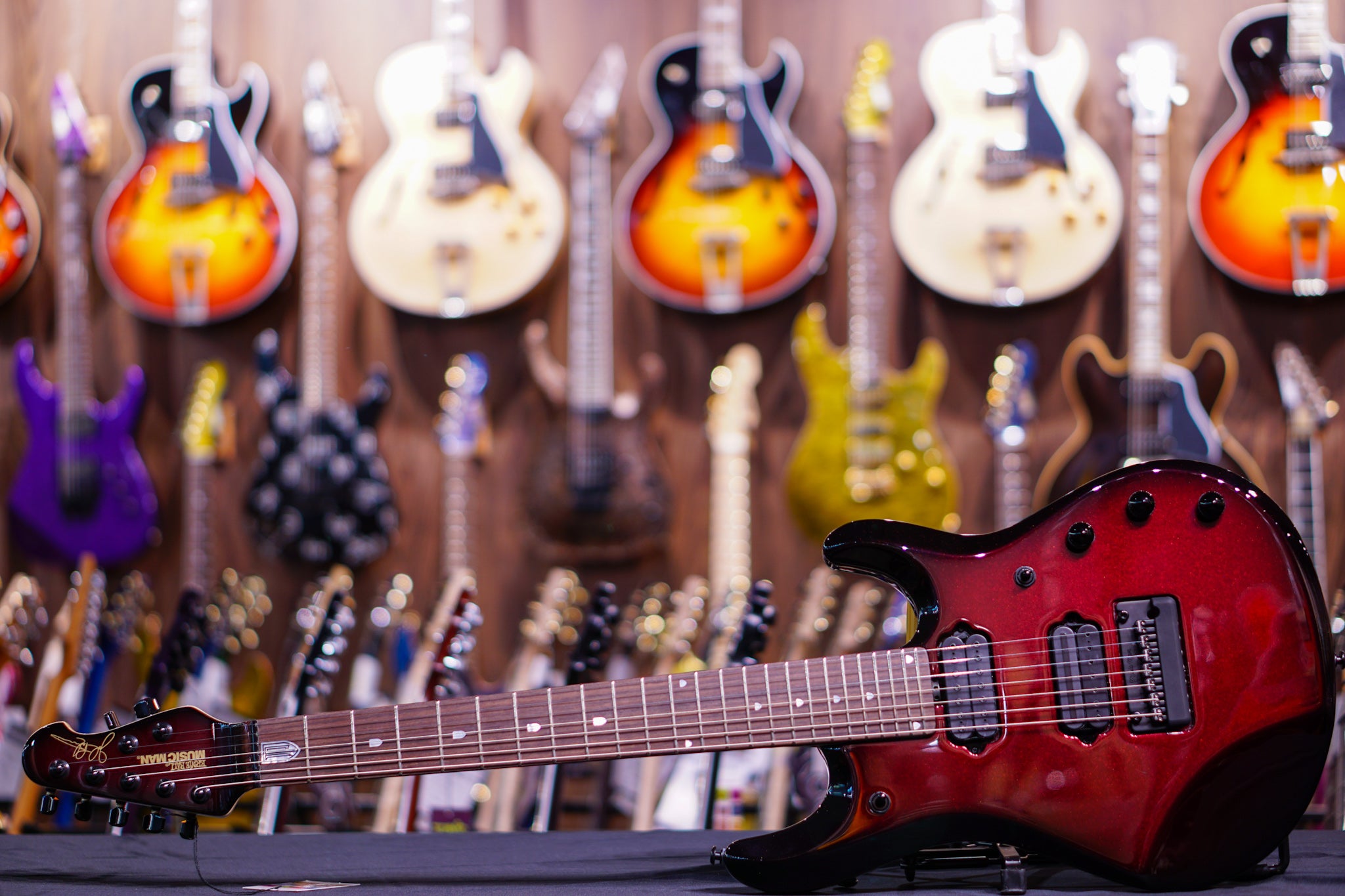 Ernie Ball Music Man John Petrucci 7 with Piezo -Pearl redburst F83839 - HIENDGUITAR Musicman GUITAR