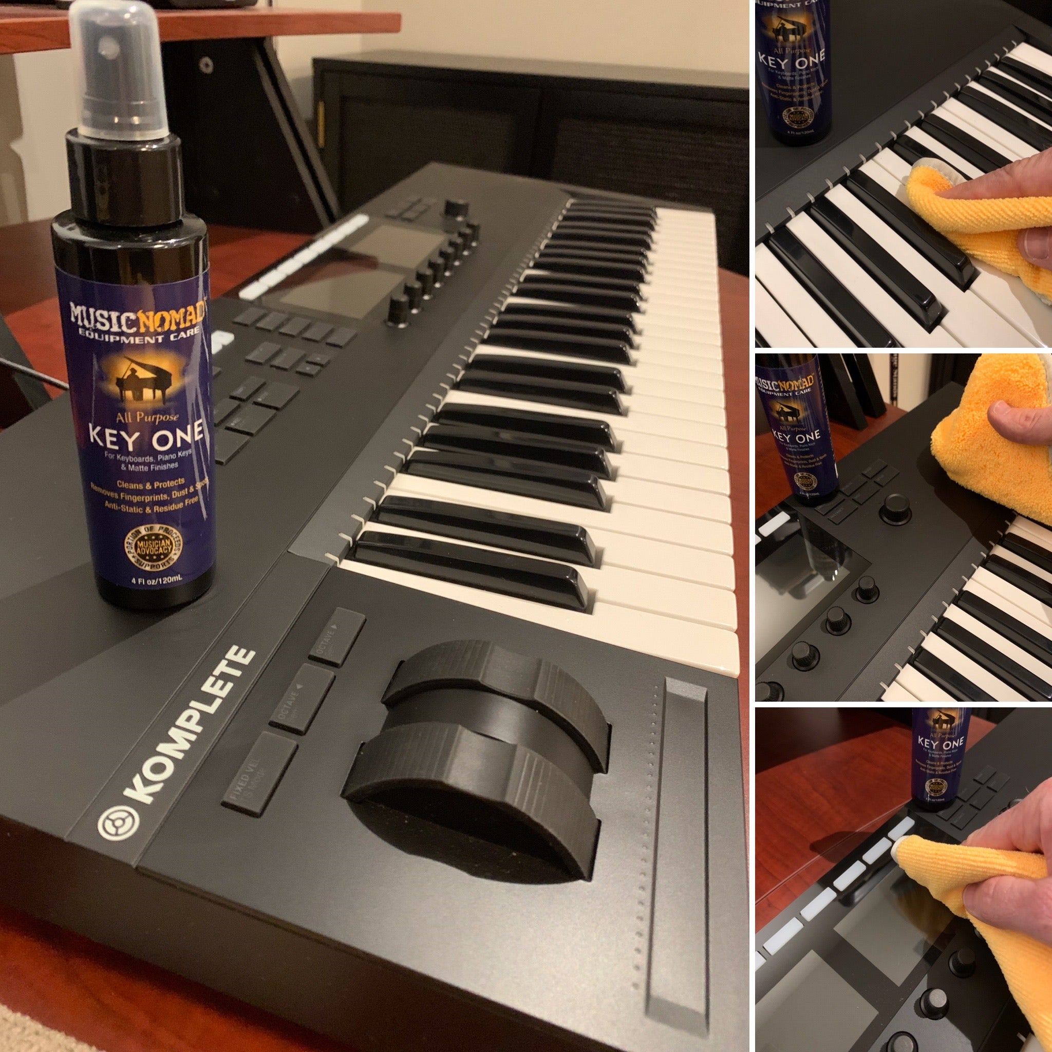 MusicNomad All Purpose Key ONE Cleaner for Keyboards, Keys, and Matte Piano Finishes-4 oz. MN131 - HIENDGUITAR   musicnomad musicnomad