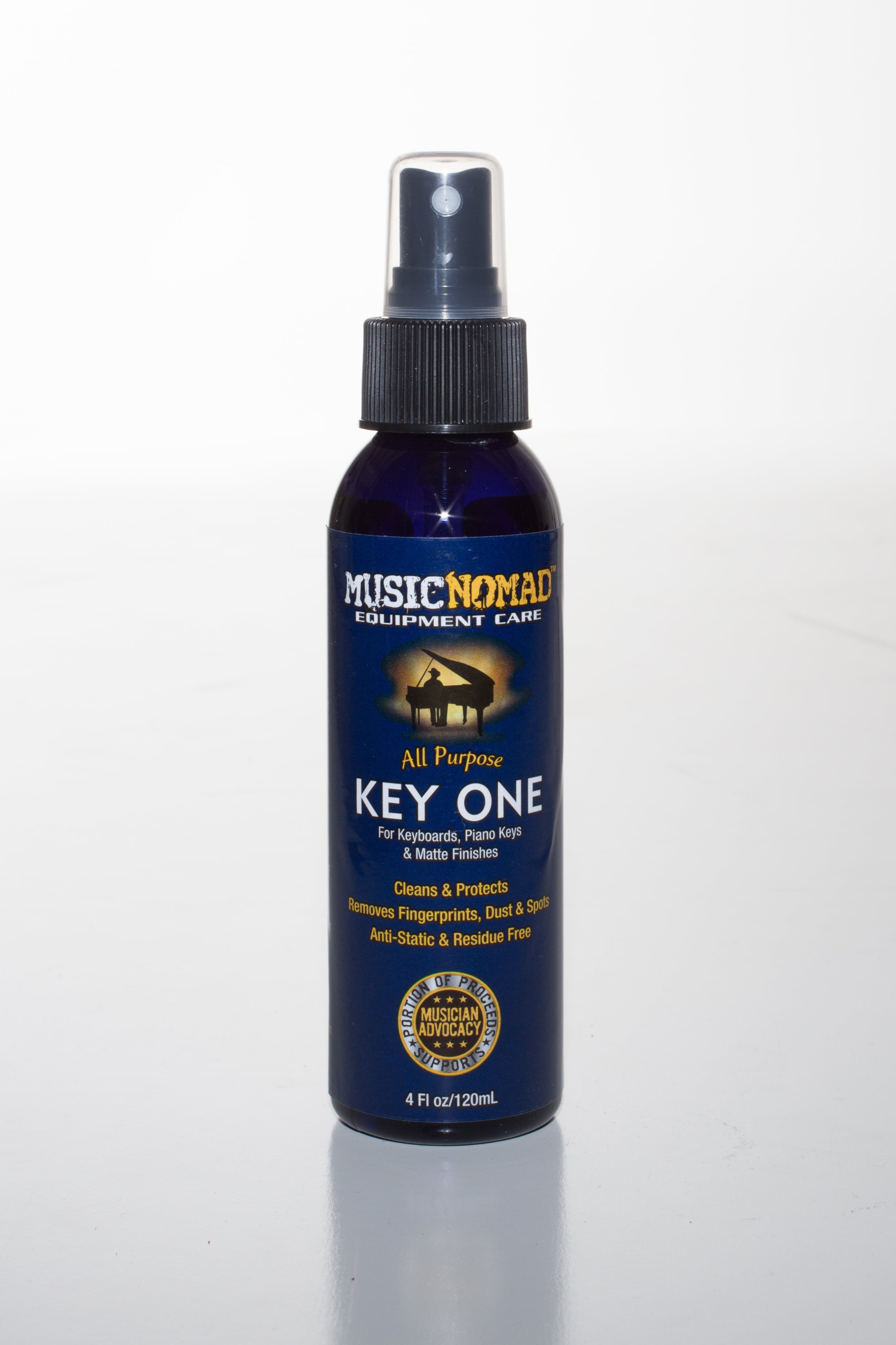 MusicNomad All Purpose Key ONE Cleaner for Keyboards, Keys, and Matte Piano Finishes-4 oz. MN131 - HIENDGUITAR musicnomad musicnomad