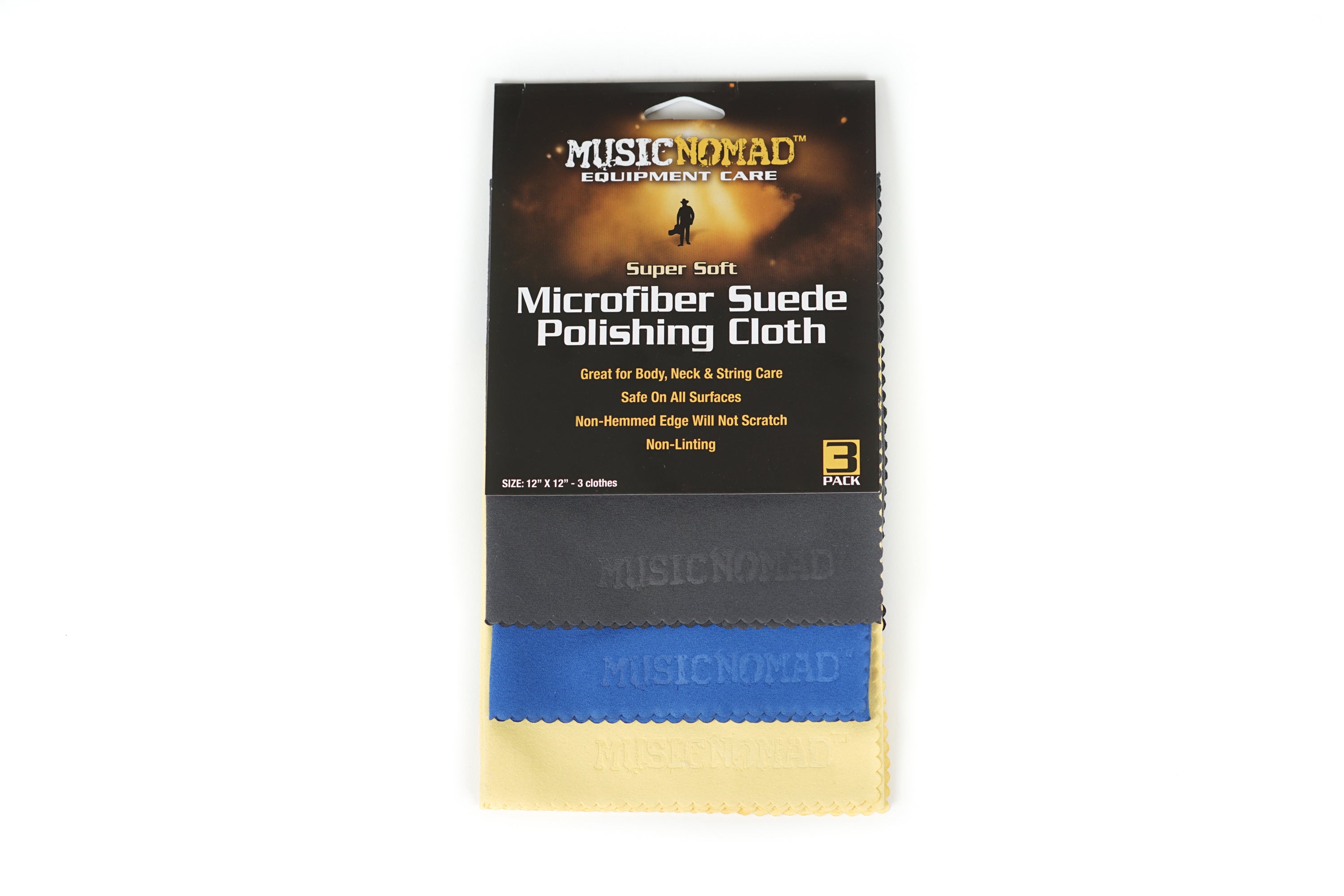Music Nomad Super Soft Edgeless Microfiber Suede Polishing Cloth - 3 pack MN203 - HIENDGUITAR musicnomad musicnomad