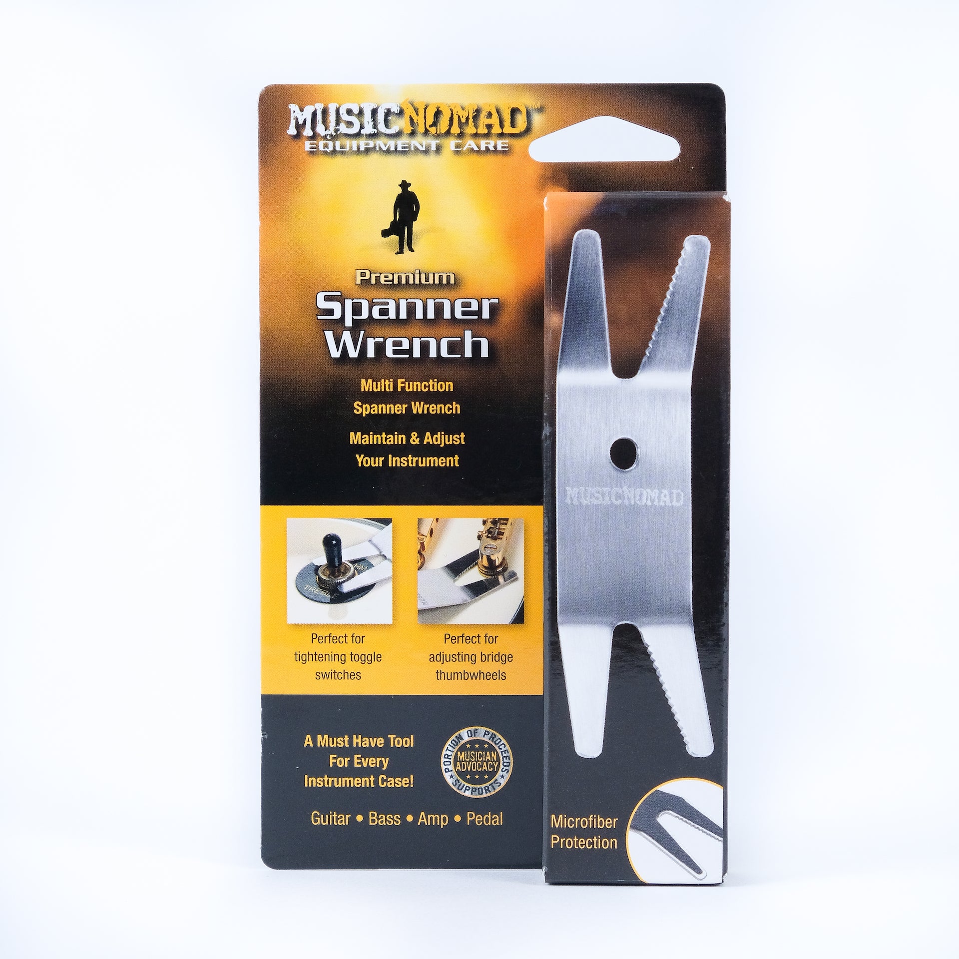 Music Nomad Premium Spanner Wrench w/ Microfiber Suede Backing MN224 - HIENDGUITAR musicnomad musicnomad
