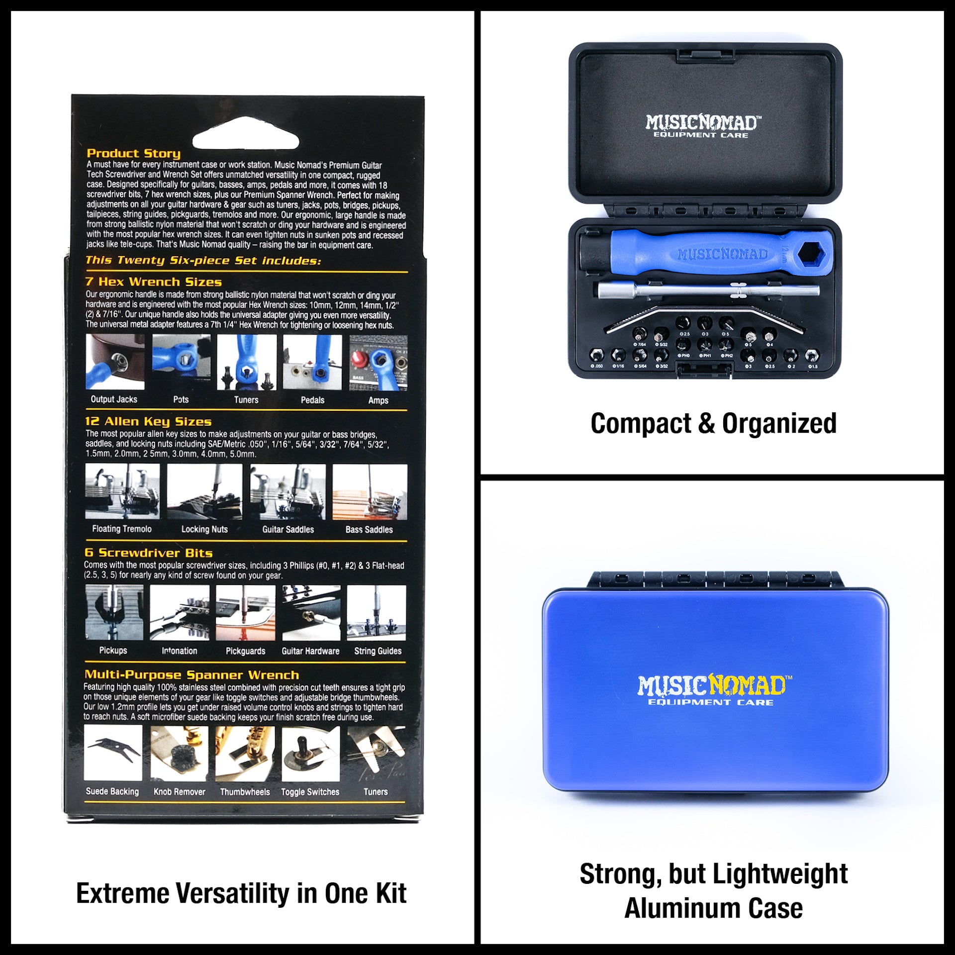 Music Nomad Premium Guitar Tech Screwdriver and Wrench Set MN229 - HIENDGUITAR musicnomad musicnomad