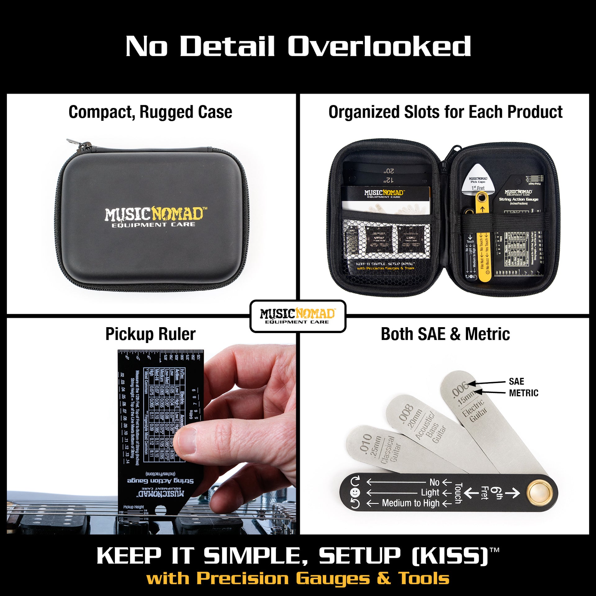 Music Nomad Precision Setup Gauge Set - 6 pc. MN604 - HIENDGUITAR musicnomad musicnomad