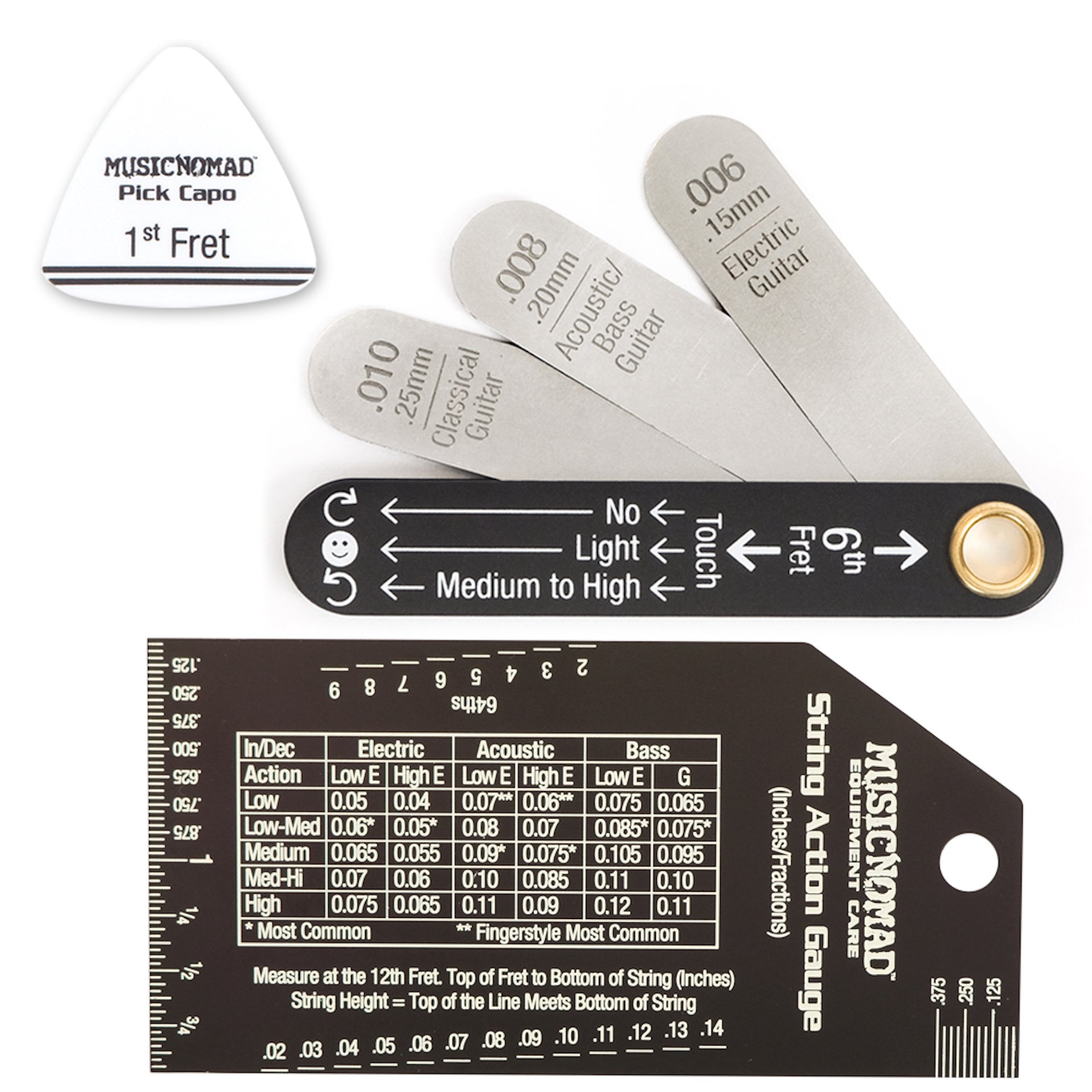 Music Nomad Truss Rod Gauge & String Action Gauge Bundle MN614 - HIENDGUITAR musicnomad musicnomad