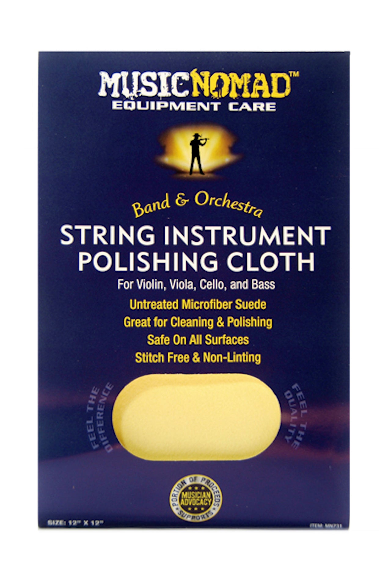 MusicNomad String Instrument Premium Microfiber Polishing Cloth for Violin, Viola, Cello & Bass MN731 - HIENDGUITAR   musicnomad musicnomad