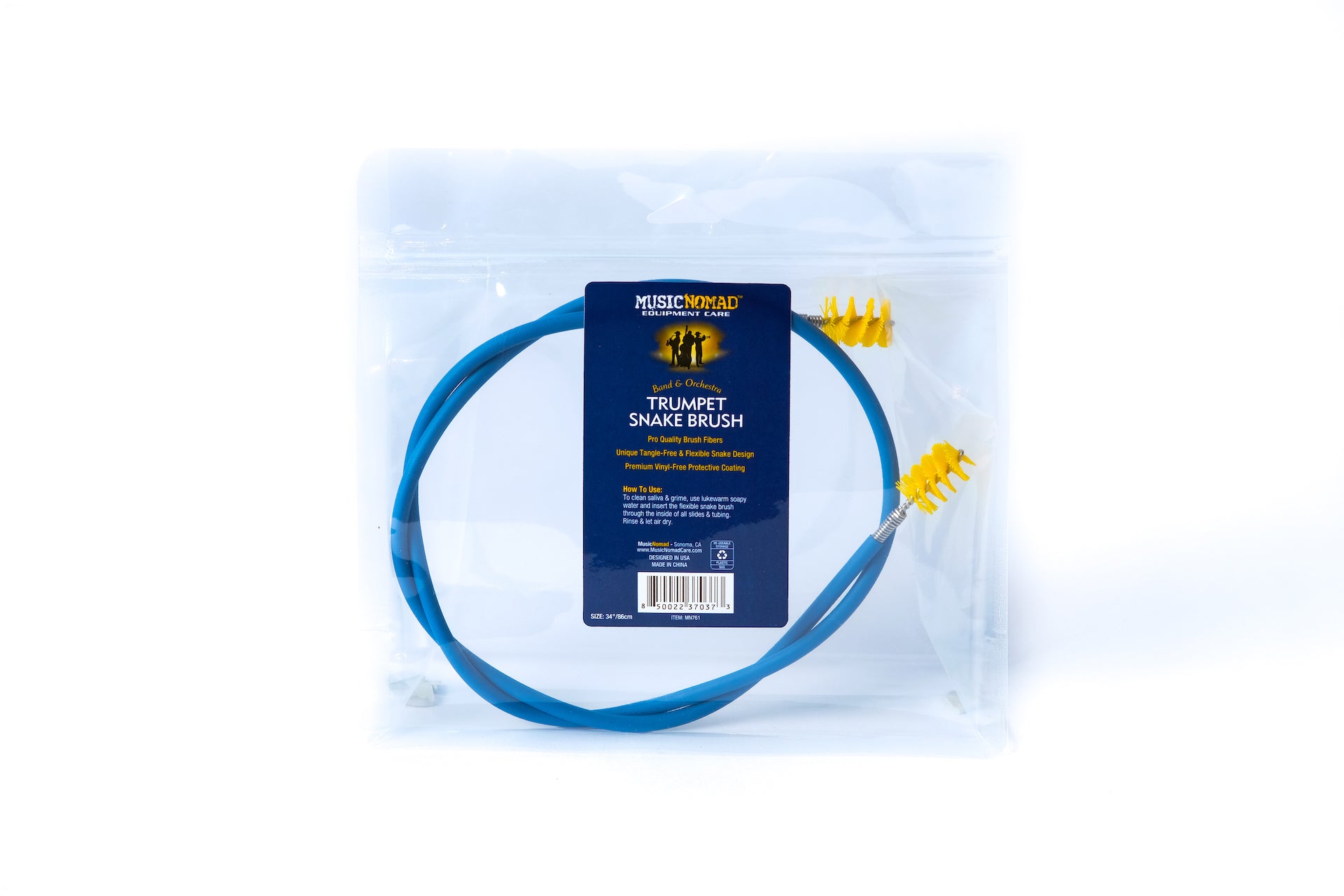 Music Nomad Premium Trumpet Snake Brush - Vinyl Free MN761 - HIENDGUITAR musicnomad musicnomad