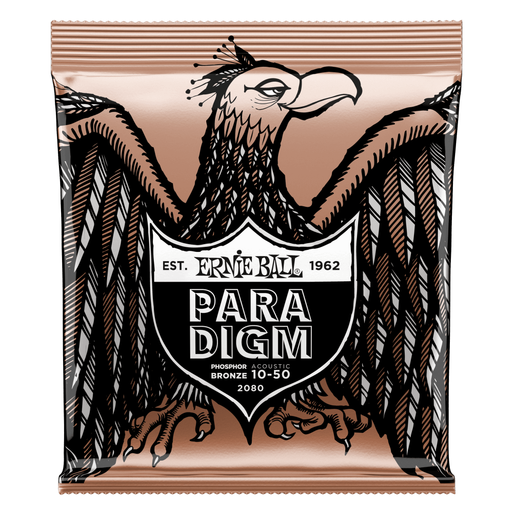 Ernie Ball Paradigm Extra Light Phosphor Bronze Acoustic Guitar Strings - 10-50 Gauge - HIENDGUITAR Ernieball Acoustic Sets
