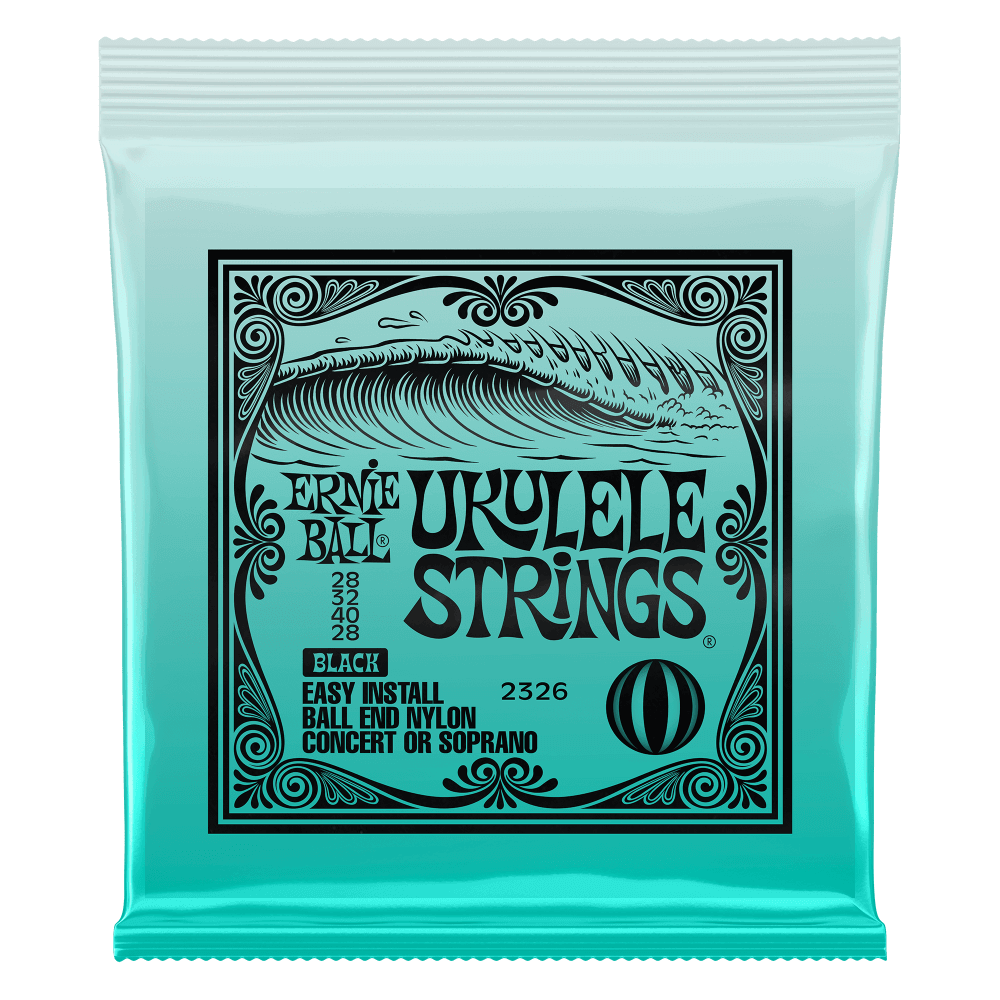 Ernie Ball Concert/Soprano Nylon Ball End Ukulele Strings Black - HIENDGUITAR Ernieball Acoustic Sets