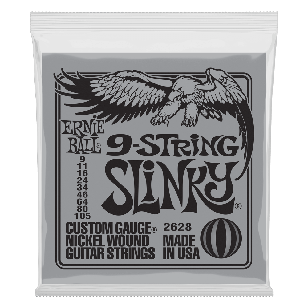 Ernie Ball Slinky 9-String Nickel Wound Electric Guitar Strings - 9-105 Gauge - HIENDGUITAR Ernieball Electric Sets