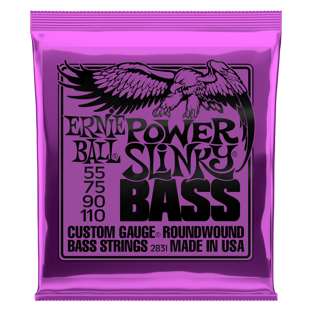 Ernie Ball Power Slinky Nickel Wound Electric Bass Strings - 55-110 Gauge - HIENDGUITAR Ernieball Bass Sets