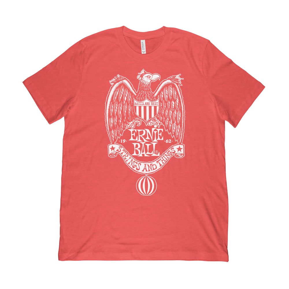 Ernie Ball 1962 Strings & Things Red T-Shirt 2XL - HIENDGUITAR Ernieball Apparel