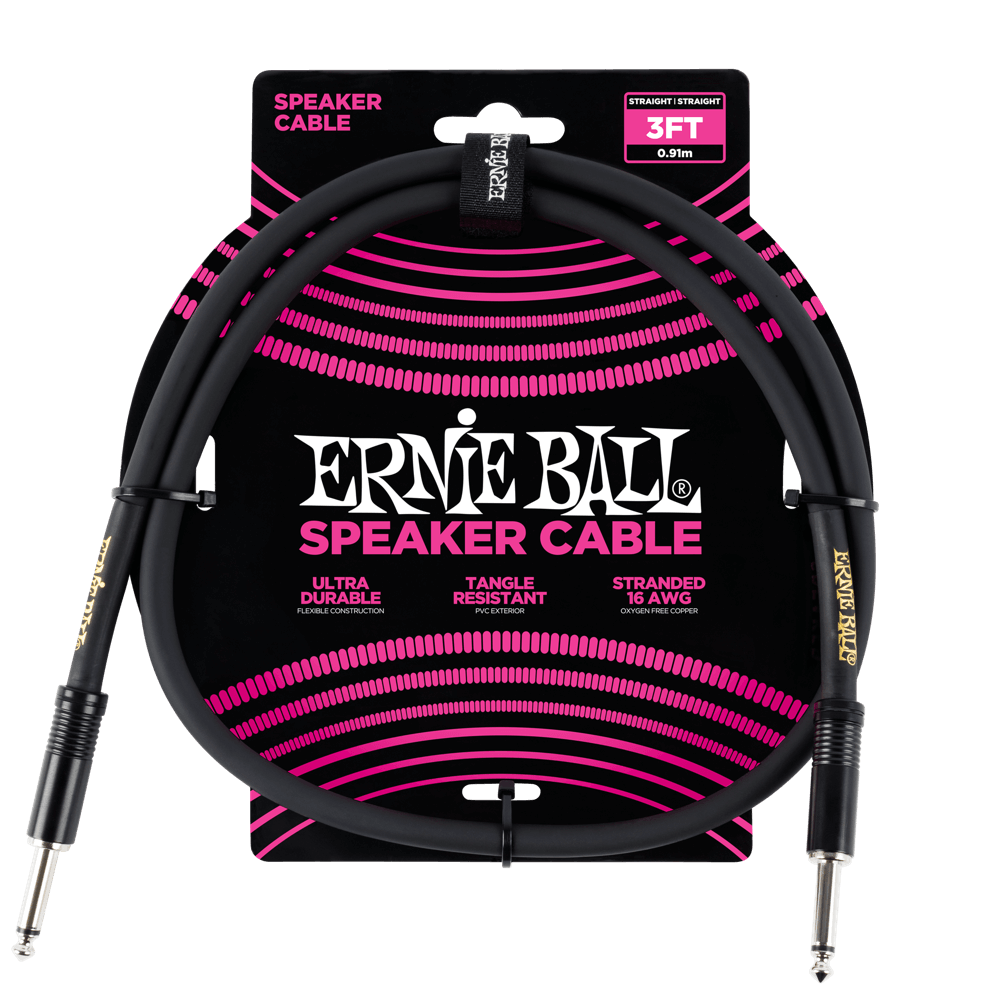 Ernie Ball 3' Straight / Straight Speaker Cable - HIENDGUITAR Ernieball Cables