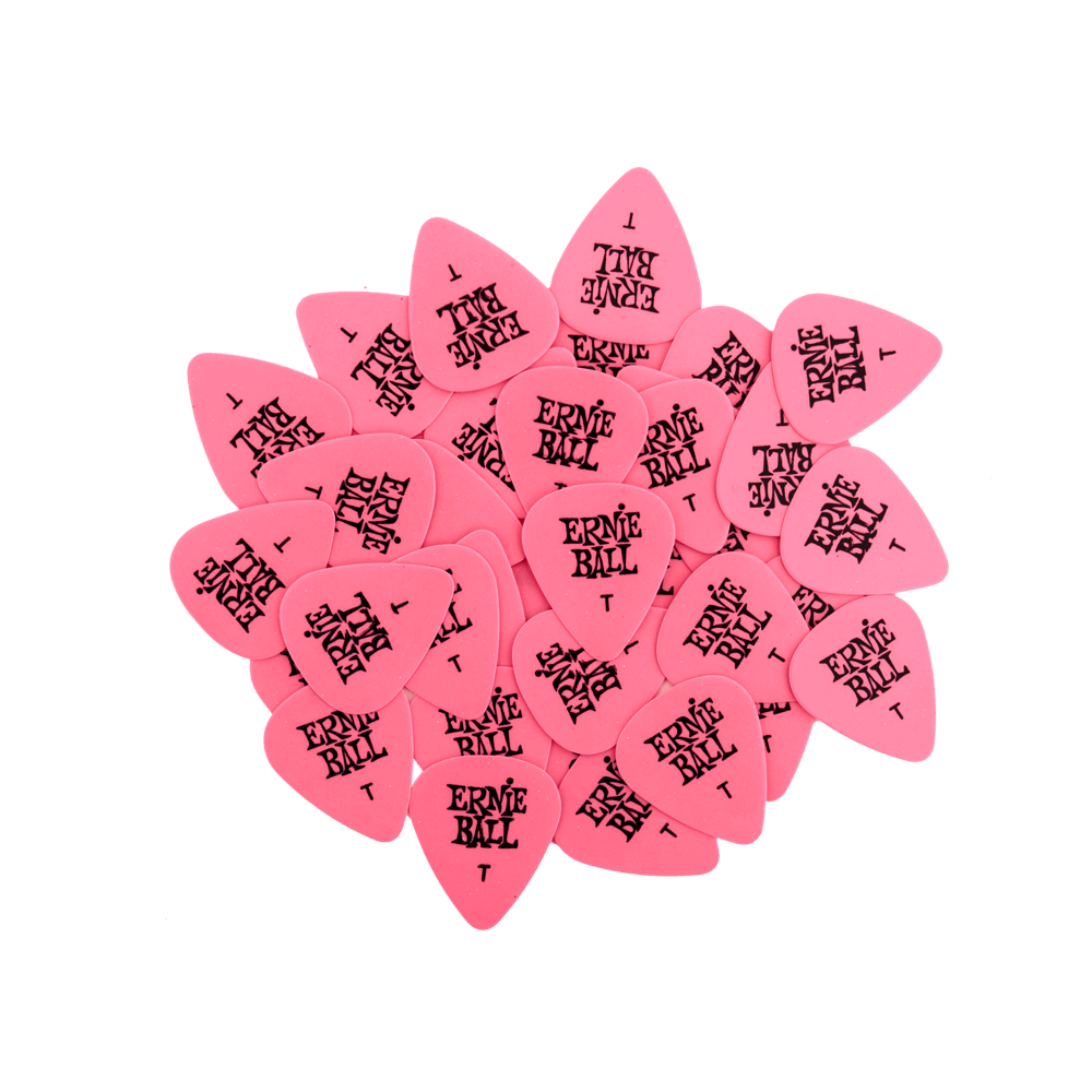 Ernie Ball Thin Pink Cellulose Picks, bag of 144 - HIENDGUITAR Ernieball Picks