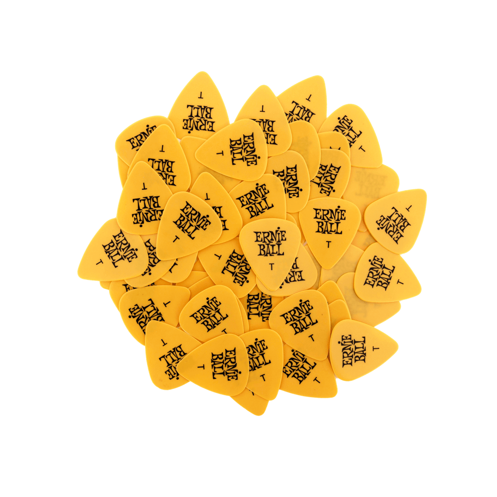 Ernie Ball Thin Yellow Cellulose Picks, bag of 144 - HIENDGUITAR Ernieball Picks