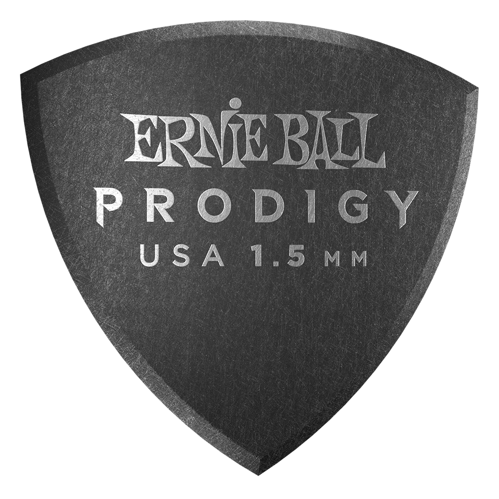 Ernie Ball 1.5mm Black Large Shield Prodigy Picks 6-pack - HIENDGUITAR Ernieball Picks