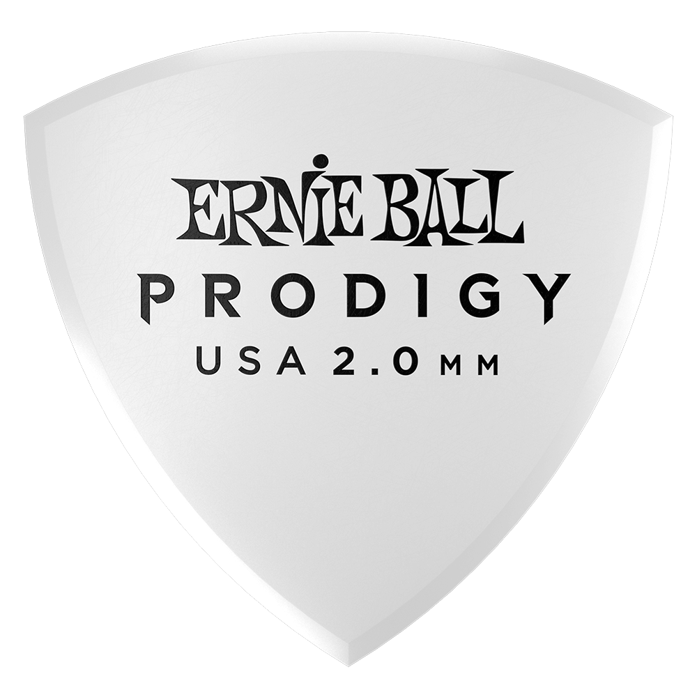 Ernie Ball 2.0mm White Large Shield Prodigy Picks 6-pack - HIENDGUITAR Ernieball Picks