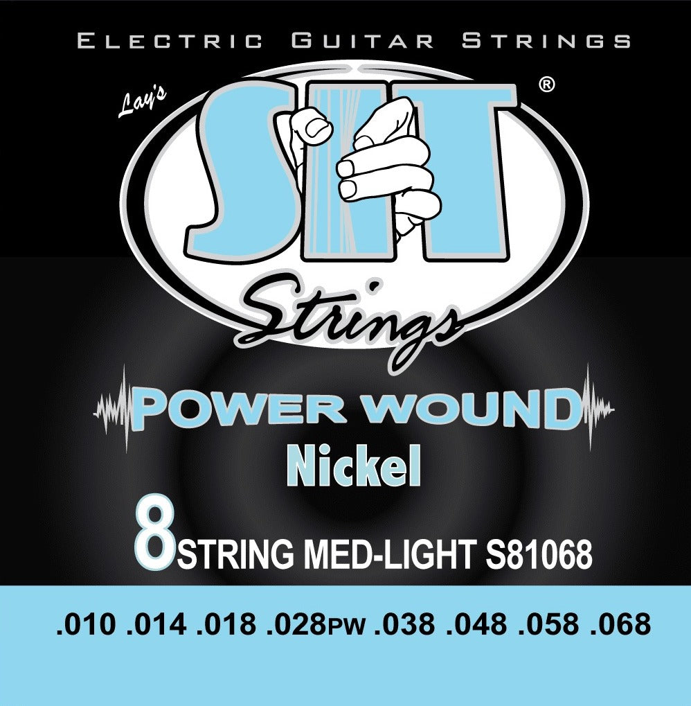 SIT ELECTRIC POWER WOUND NICKEL SIT 8 STRING LIGHT SB81068 - HIENDGUITAR.COM