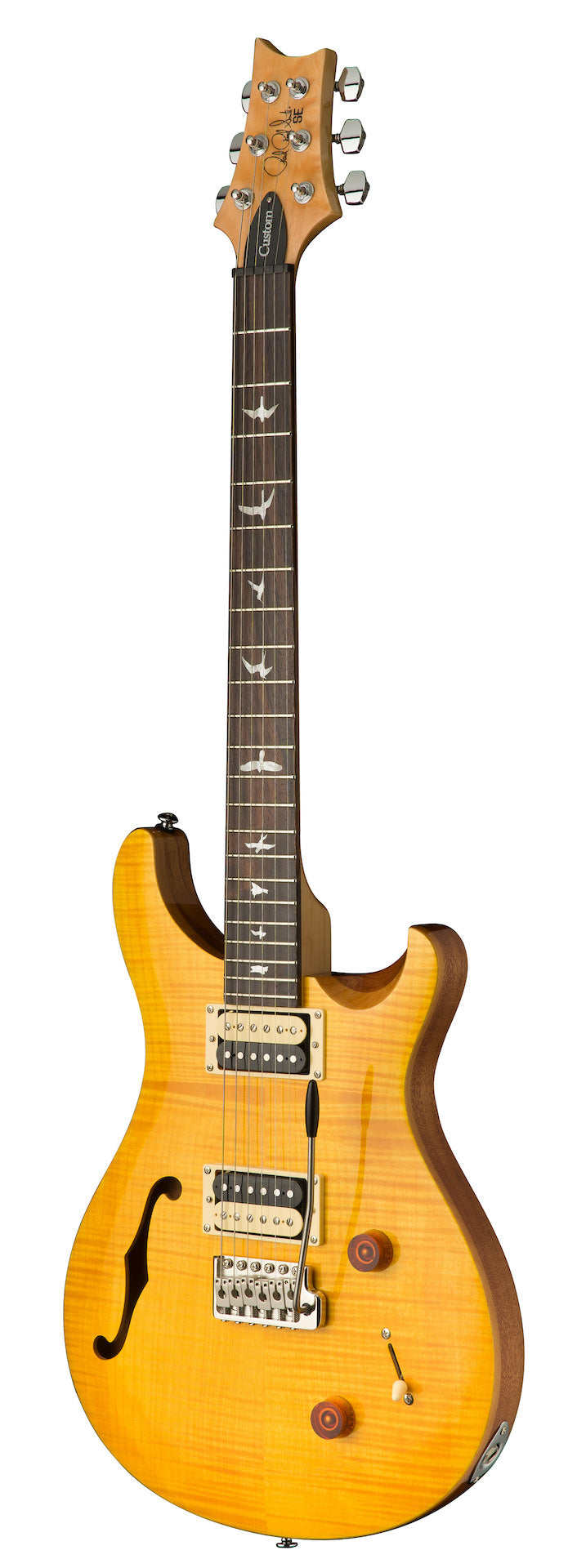 PRS SE Custom 22 Semi-hollow Electric Guitar - Santana Yellow - HIENDGUITAR PRS SE