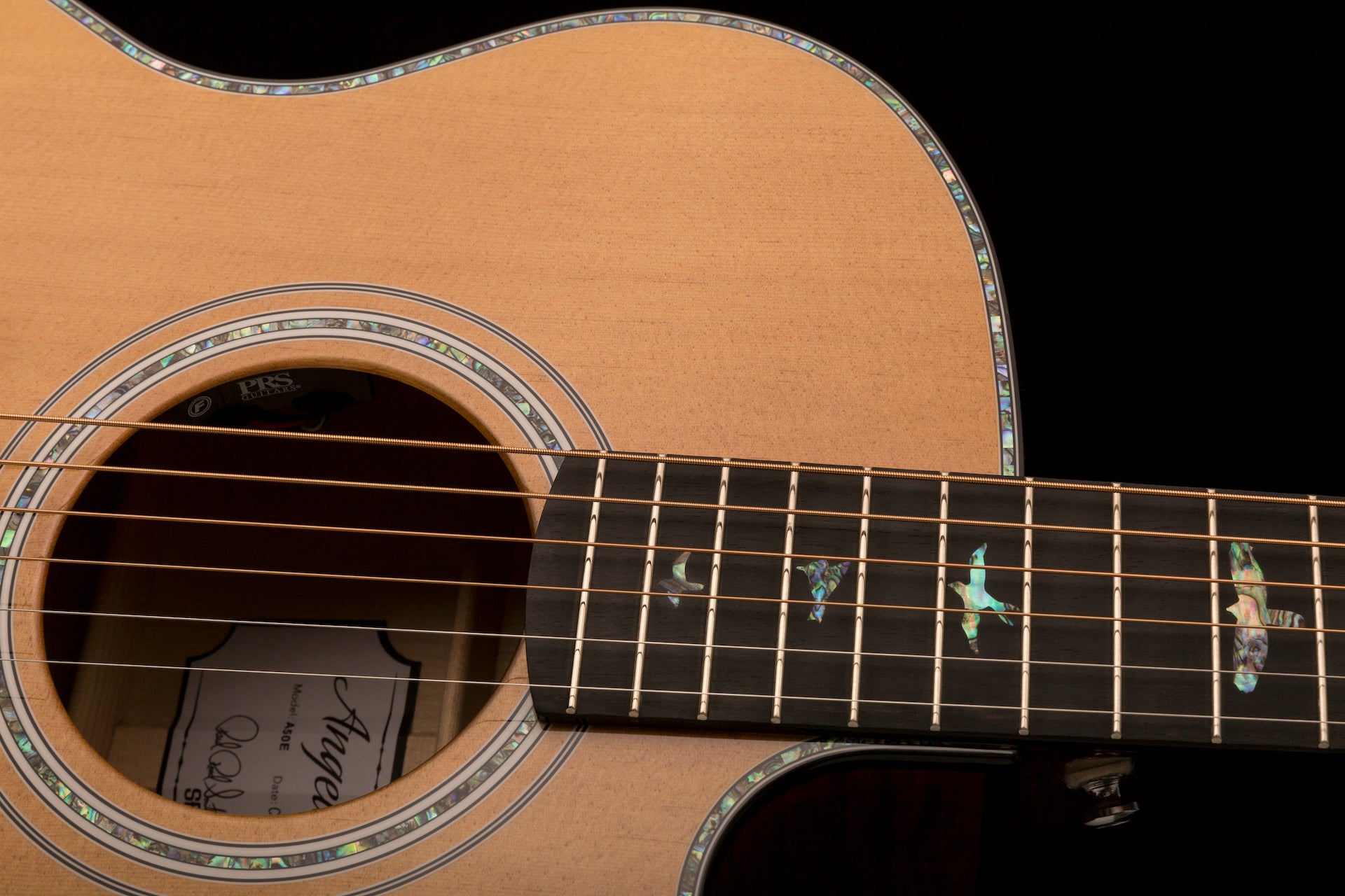 PRS Acoustic SE A50E Natural w/ Black Gold Burst 2023 - HIENDGUITAR PRS SE GUITAR