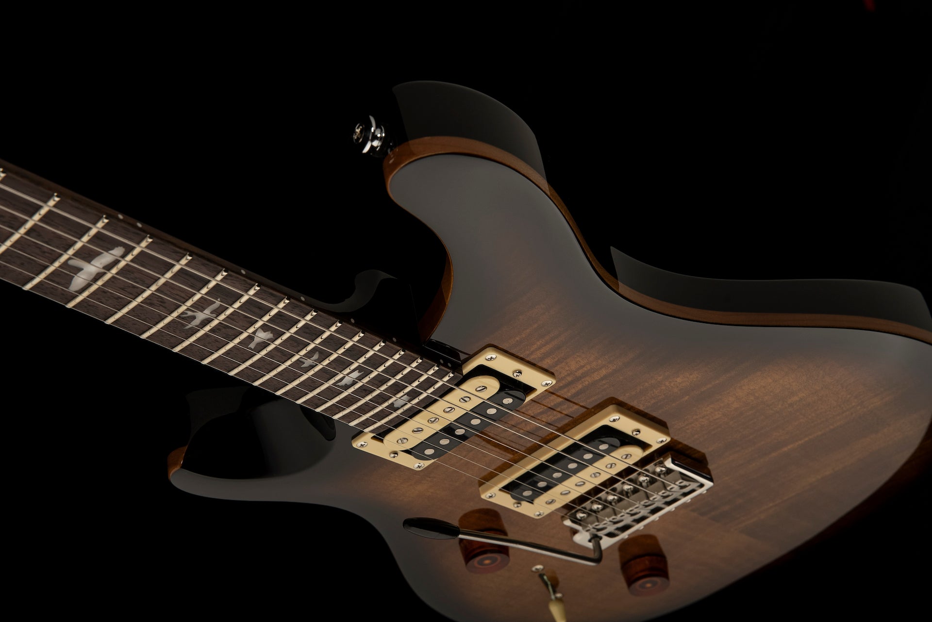 PRS SE lefty Custom 24 Black Gold Sunburst - HIENDGUITAR PRS SE GUITAR